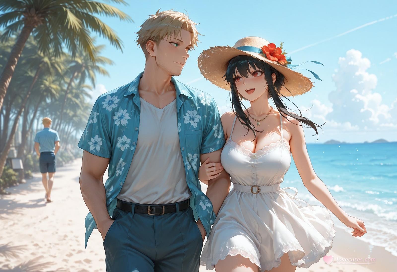 AI Porn - 间谍过家家 约尔·福杰：海滩泳装比基尼湿身 AI 裸图图库 399P