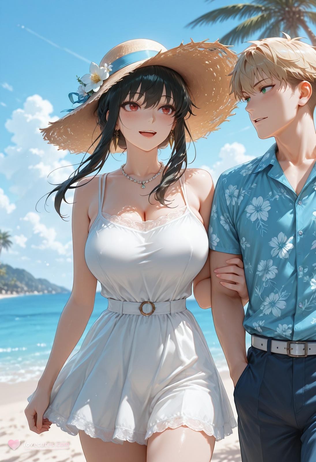 AI Porn - 间谍过家家 约尔·福杰：海滩泳装比基尼湿身 AI 裸图图库 399P