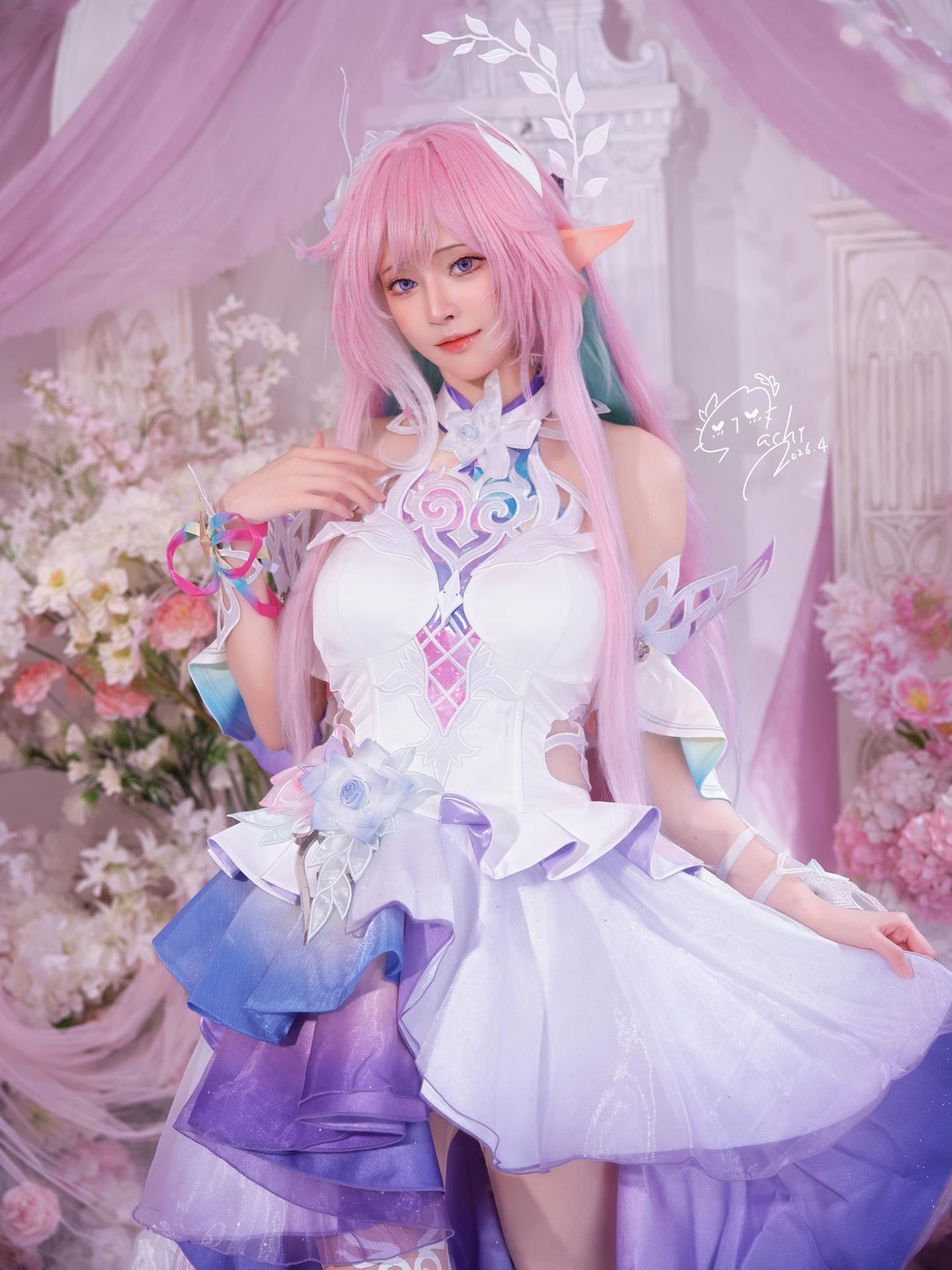 [cosplay] Machi馬吉 - Honkai: Star Rail Cyrene vay le phuc elf toc hong 105P