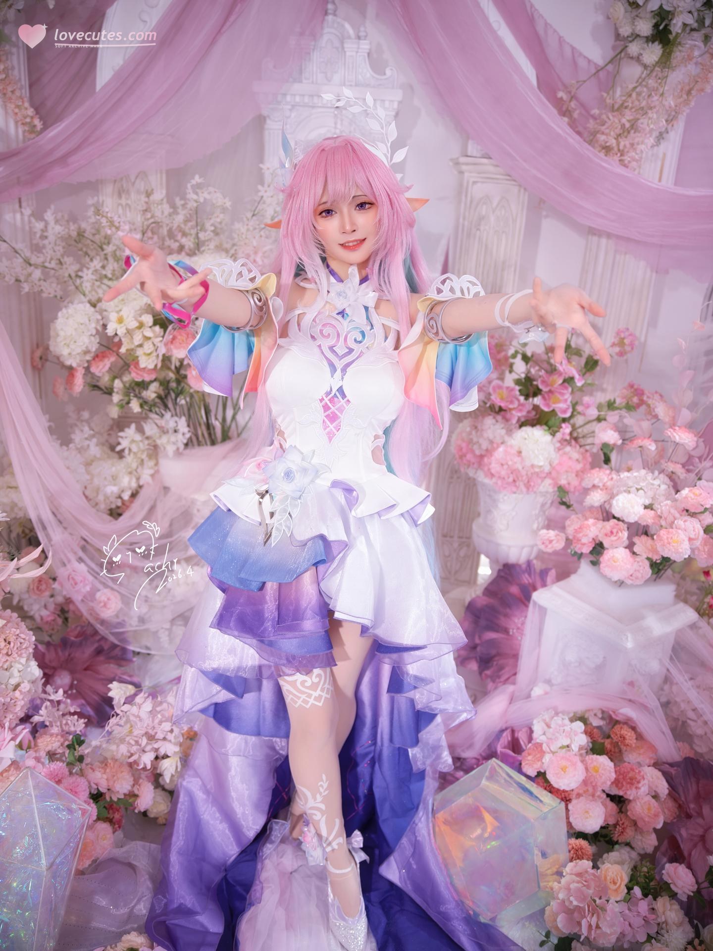 [cosplay] Machi馬吉 - Honkai: Star Rail Cyrene vay le phuc elf toc hong 105P