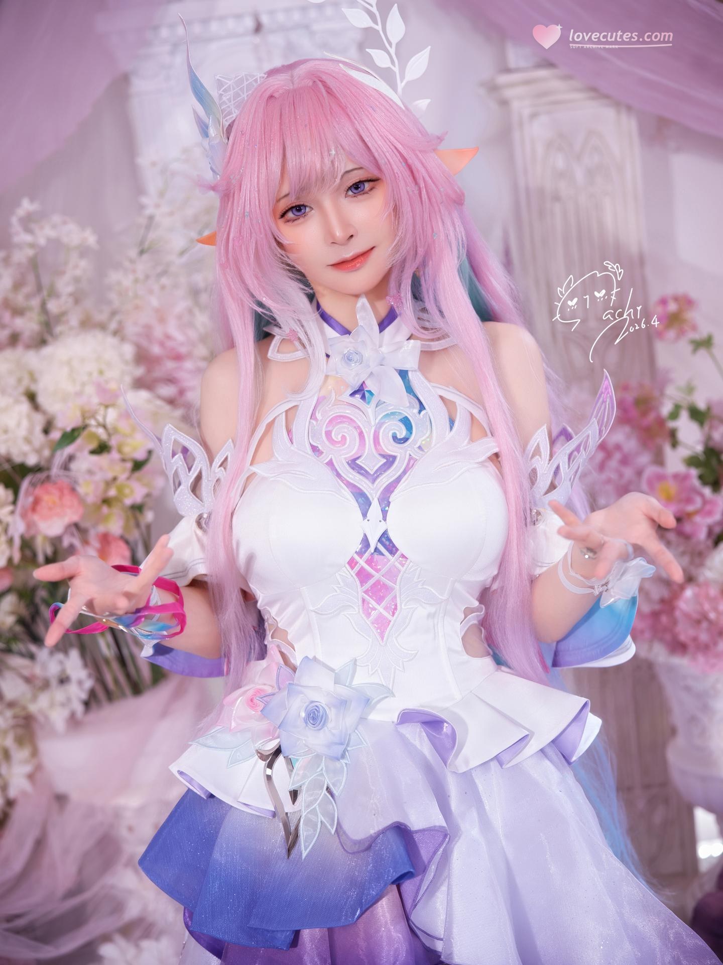 [cosplay] Machi馬吉 - Honkai: Star Rail Cyrene vay le phuc elf toc hong 105P