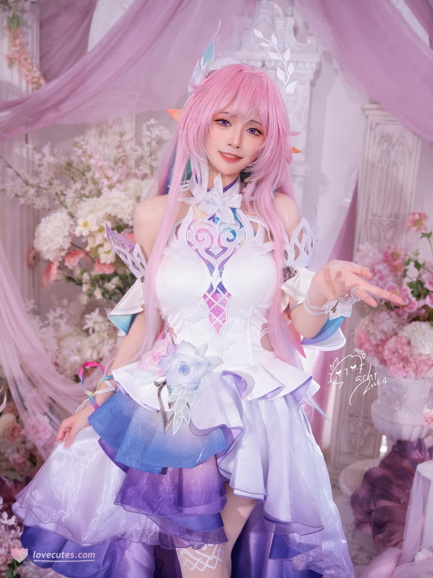 [cosplay] Machi馬吉 - Honkai: Star Rail Cyrene vay le phuc elf toc hong 105P