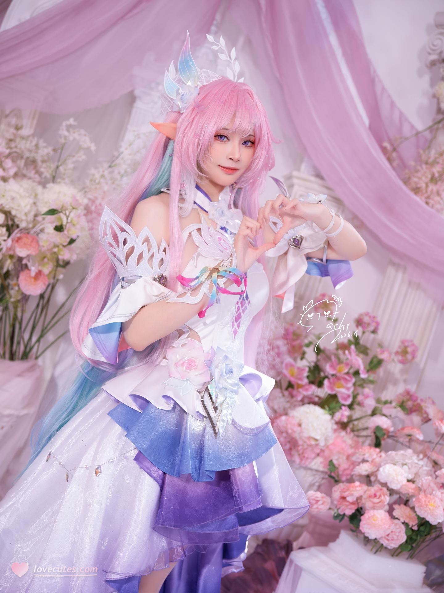 [cosplay] Machi馬吉 - 崩坏 星穹铁道 Cyrene昔涟：粉发精灵礼装大尺度还原 105P