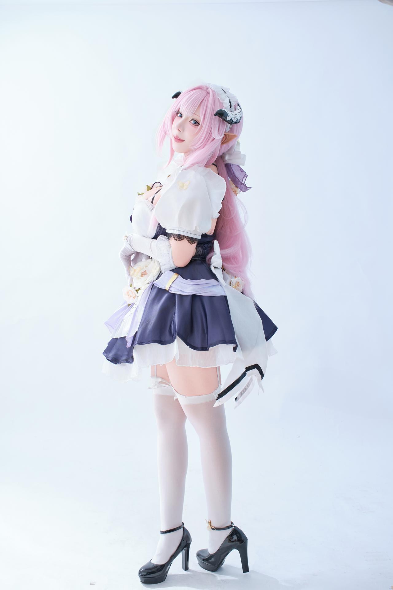 [cosplay] 胡桃猫Kurumineko - 崩坏三 爱莉希雅女仆：女仆装大尺度还原 125P3V