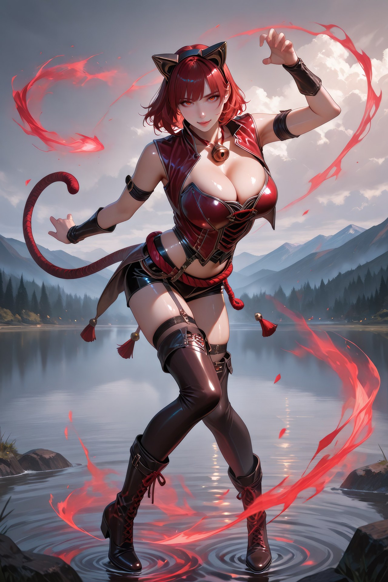 AI Generated Anime Girl - Douluo Dalu Catgirl ถุงน่องดำ, ชุดรัดรูป, ชุดว่ายน้ำ, บิกินี, ลุคเปียกน้ำ แกลเลอรี AI 752P