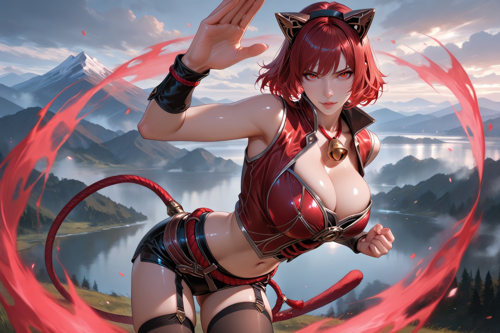 AI Generated Anime Girl - Douluo Dalu Catgirl ถุงน่องดำ, ชุดรัดรูป, ชุดว่ายน้ำ, บิกินี, ลุคเปียกน้ำ แกลเลอรี AI 752P