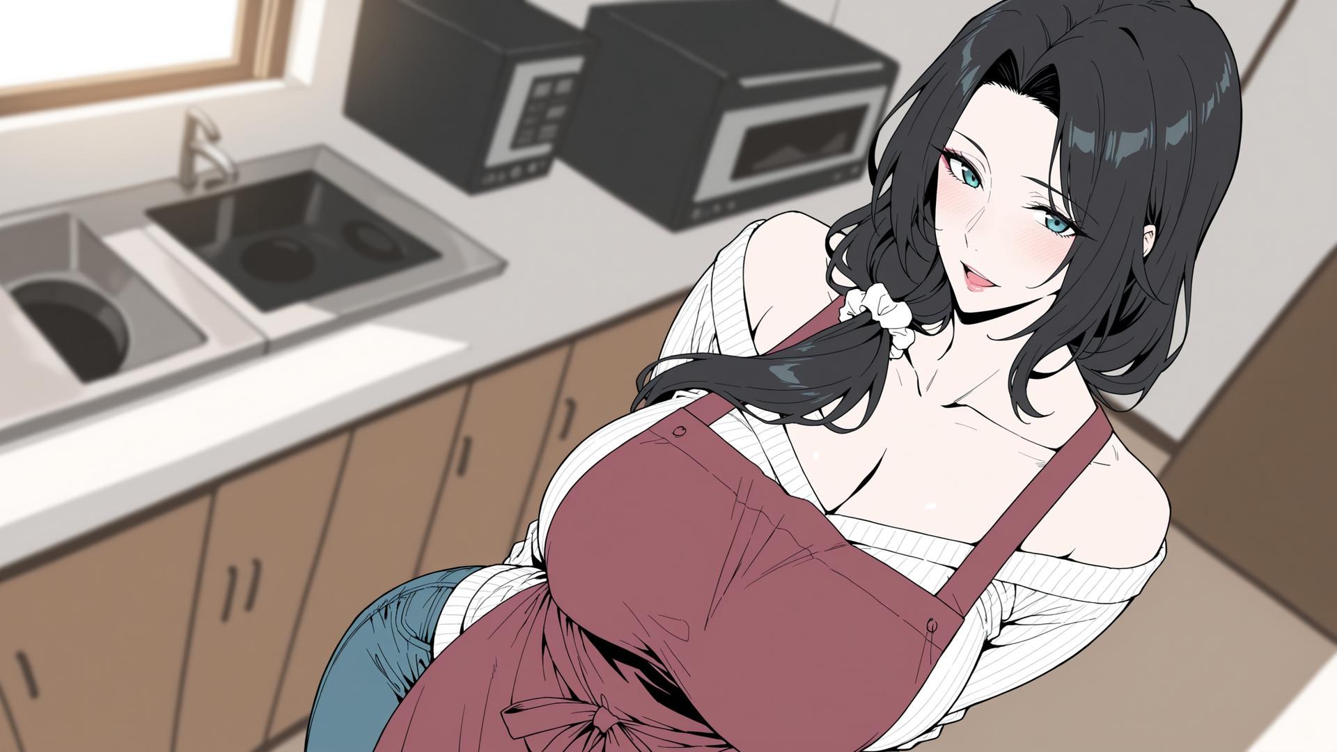 AI Generated Anime Girl - pixiv Alucard：黑丝蕾丝内衣紧身衣学生装湿身露穴角色图集 480P