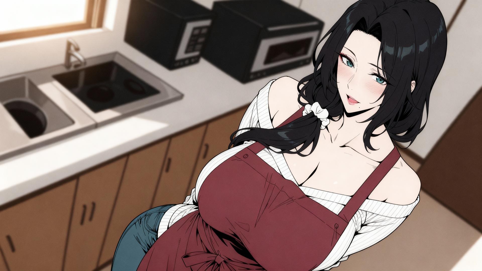 AI Generated Anime Girl - pixiv Alucard：黑丝蕾丝内衣紧身衣学生装湿身露穴角色图集 480P
