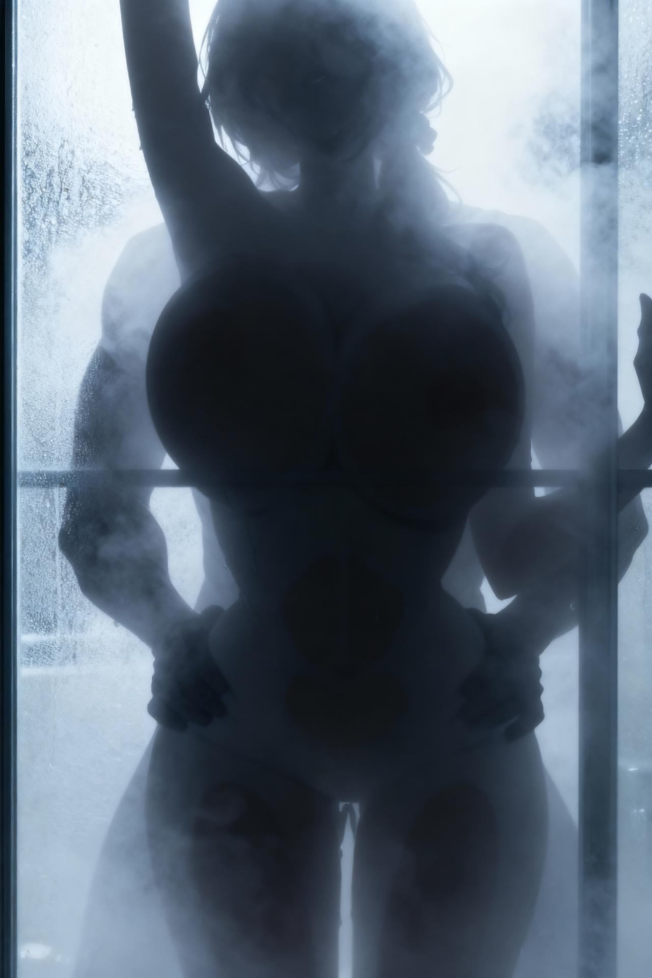 AI Generated Anime Girl - pixiv Alucard：黑丝蕾丝内衣紧身衣学生装湿身露穴角色图集 480P