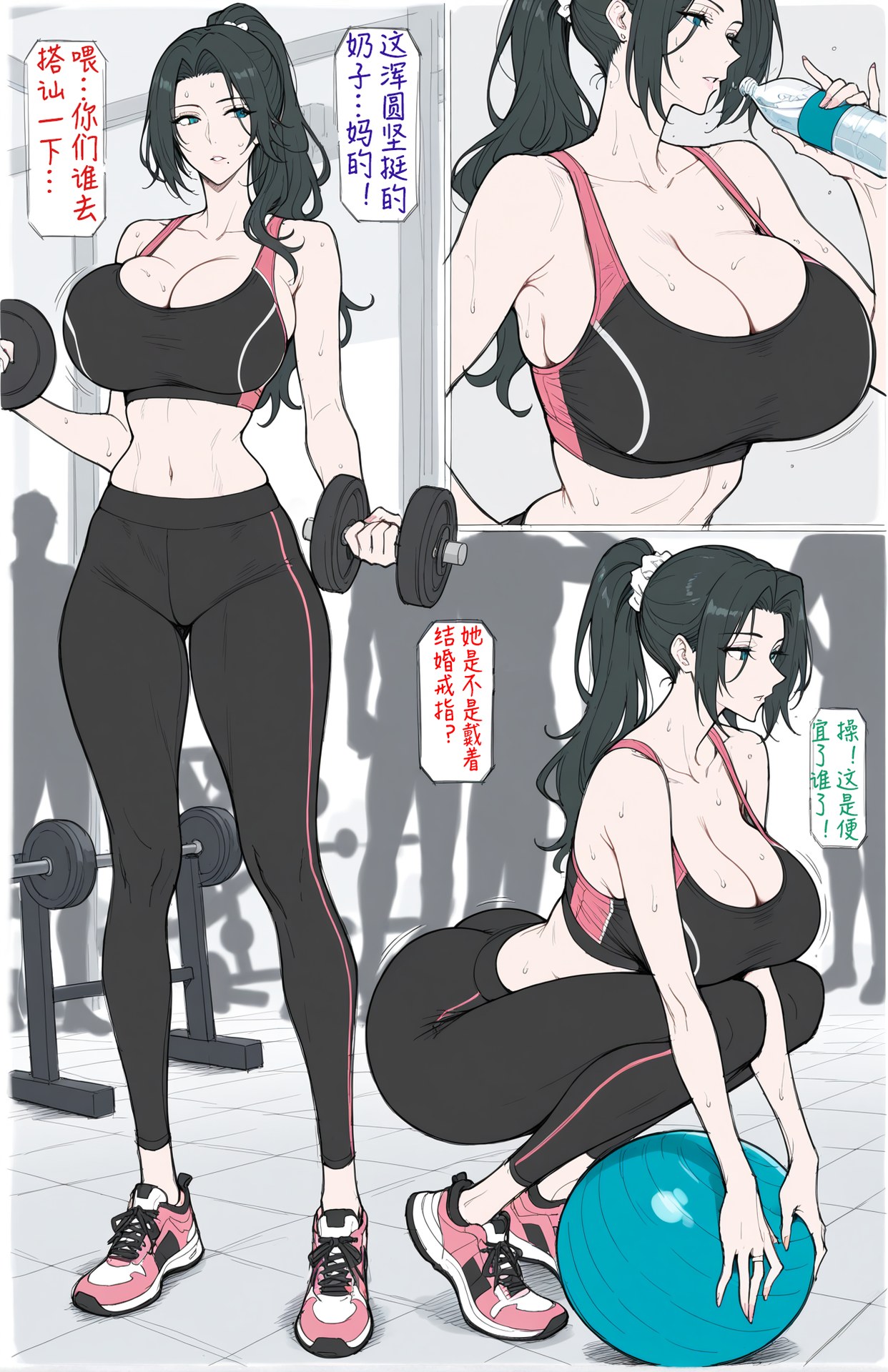 AI Generated Anime Girl - pixiv Alucard：黑丝蕾丝内衣紧身衣学生装湿身露穴角色图集 480P