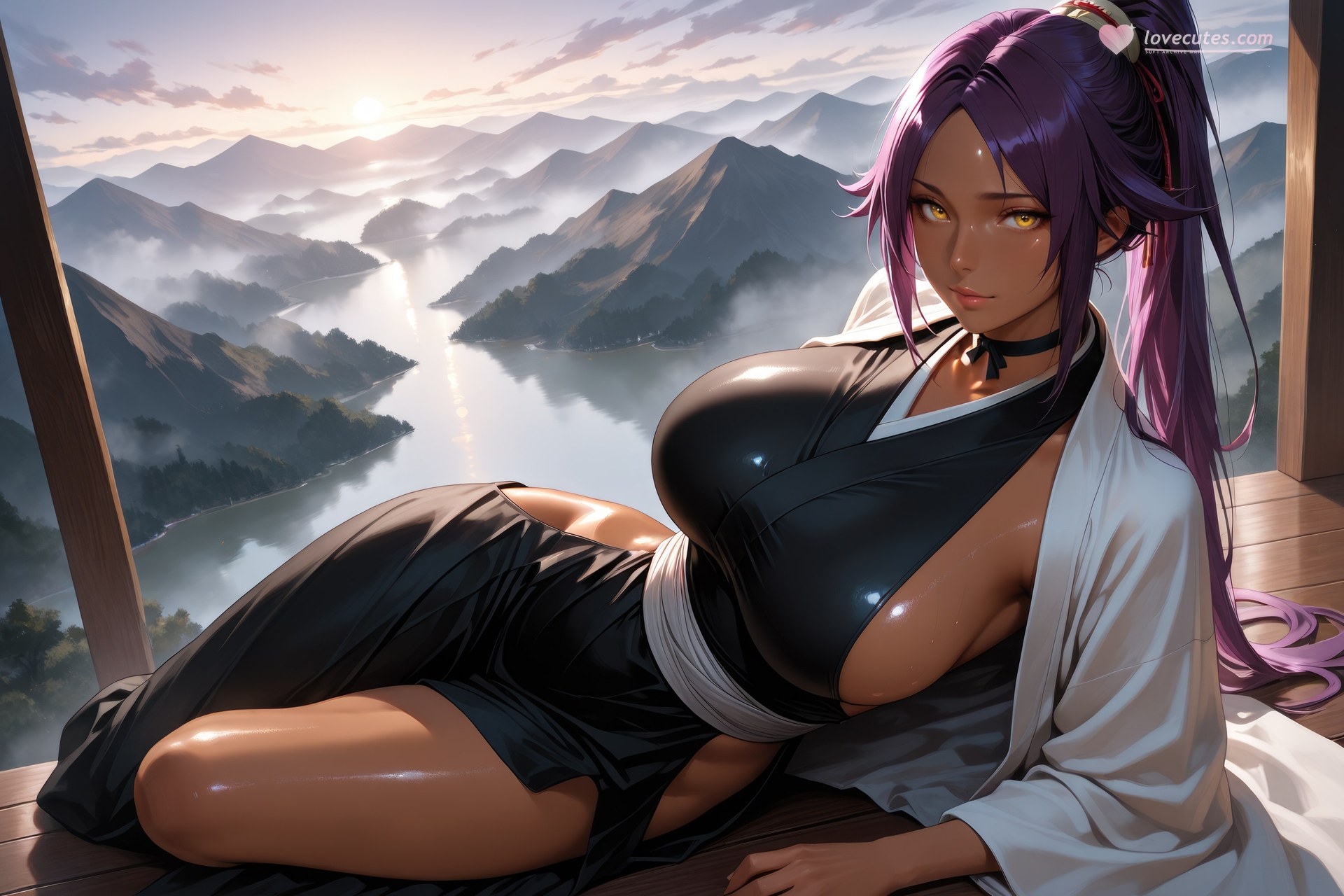 AI Generated Anime Girl - Bleach Yoruichi Shihoin ชุดรัดรูป แกลเลอรี AI 955P