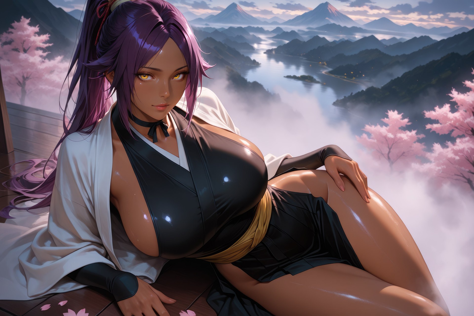 AI Generated Anime Girl - Bleach Yoruichi Shihoin ชุดรัดรูป แกลเลอรี AI 955P