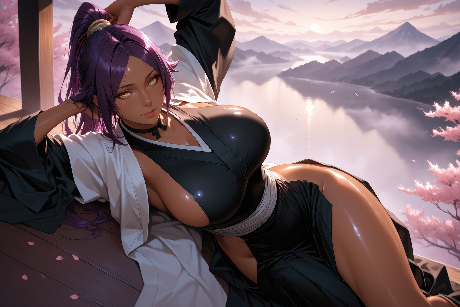 AI Generated Anime Girl - Bleach Yoruichi Shihoin ชุดรัดรูป แกลเลอรี AI 955P