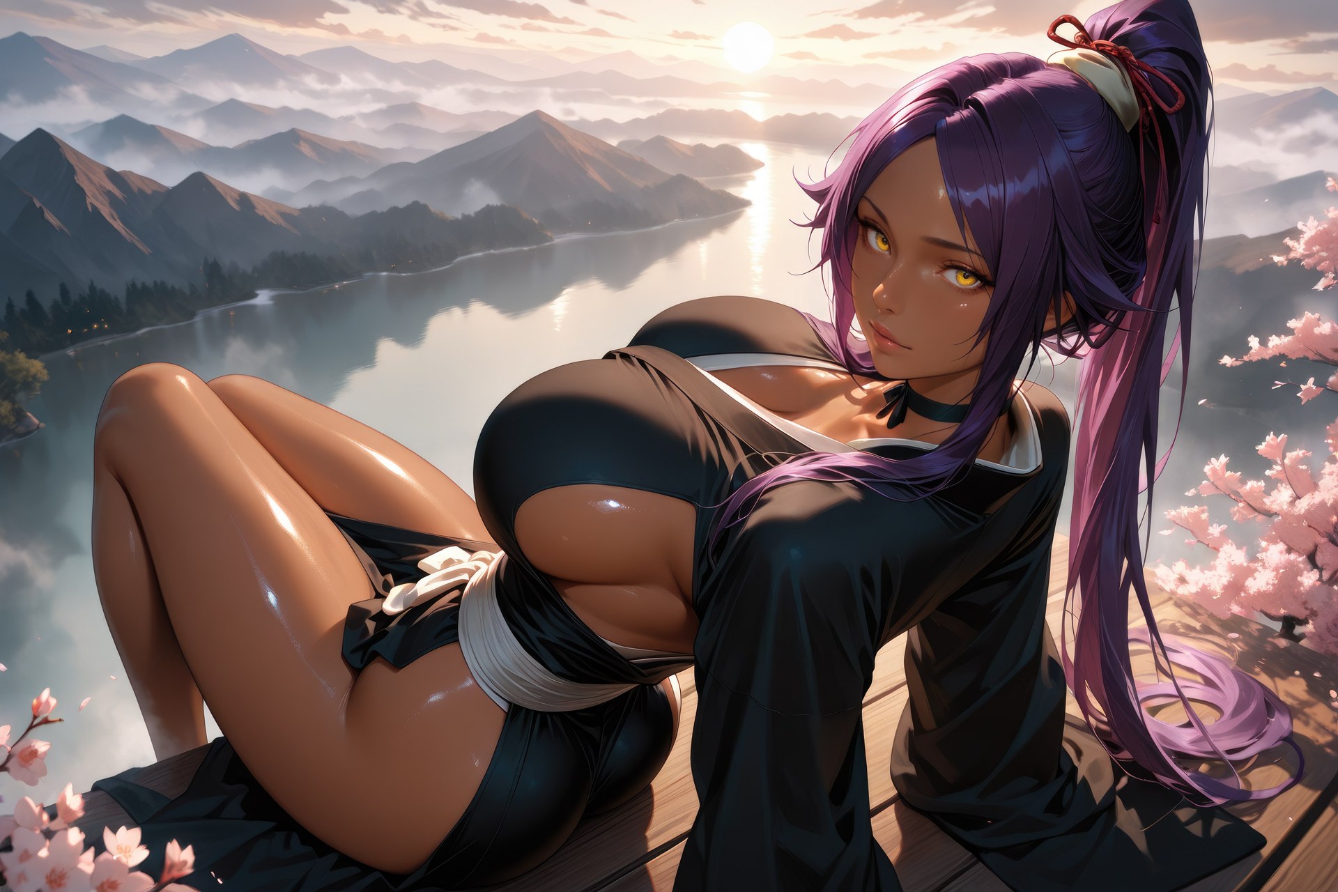 AI Generated Anime Girl - Bleach Yoruichi Shihoin ชุดรัดรูป แกลเลอรี AI 955P