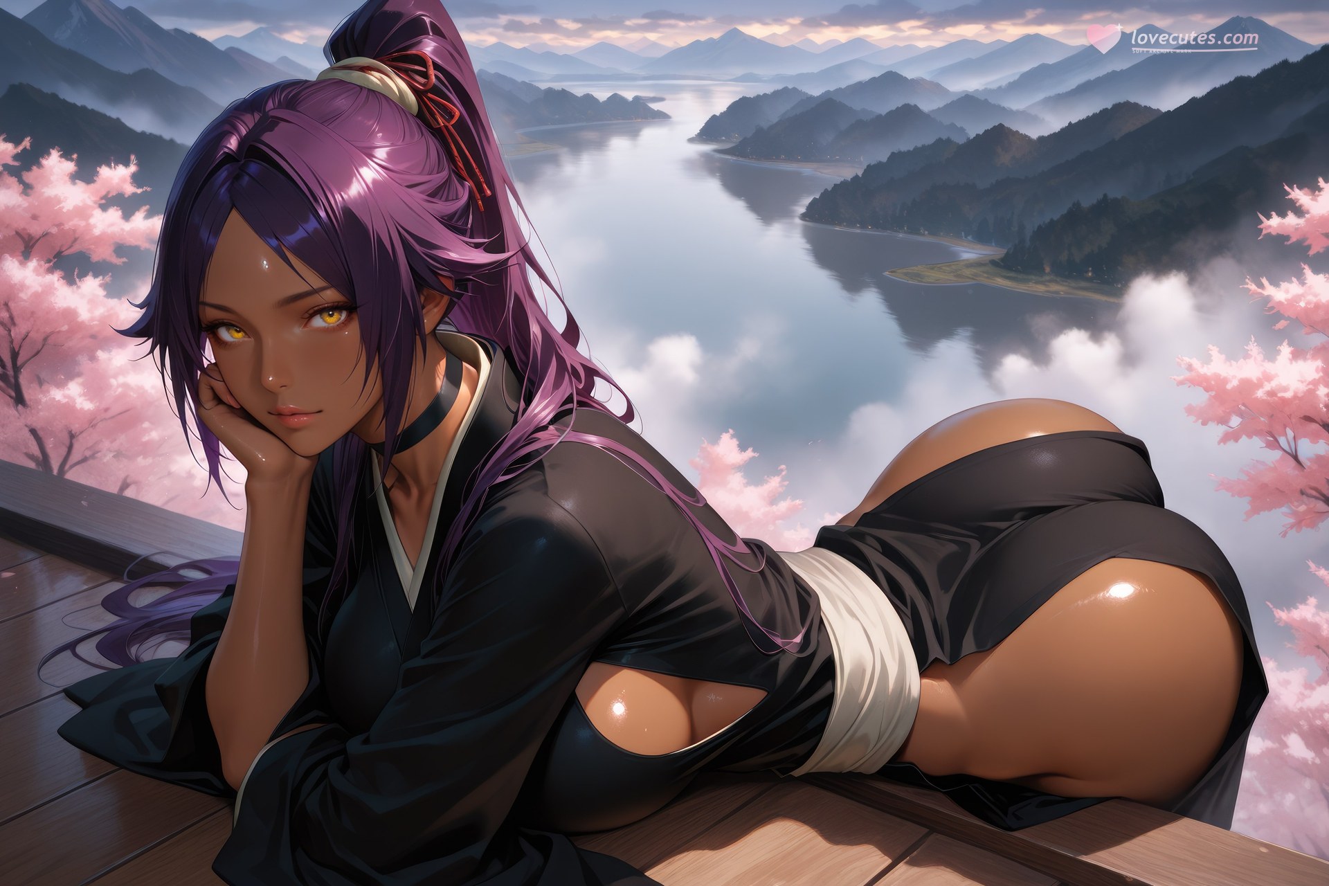 AI Generated Anime Girl - 死神 四枫院夜一：紧身衣角色图集 955P