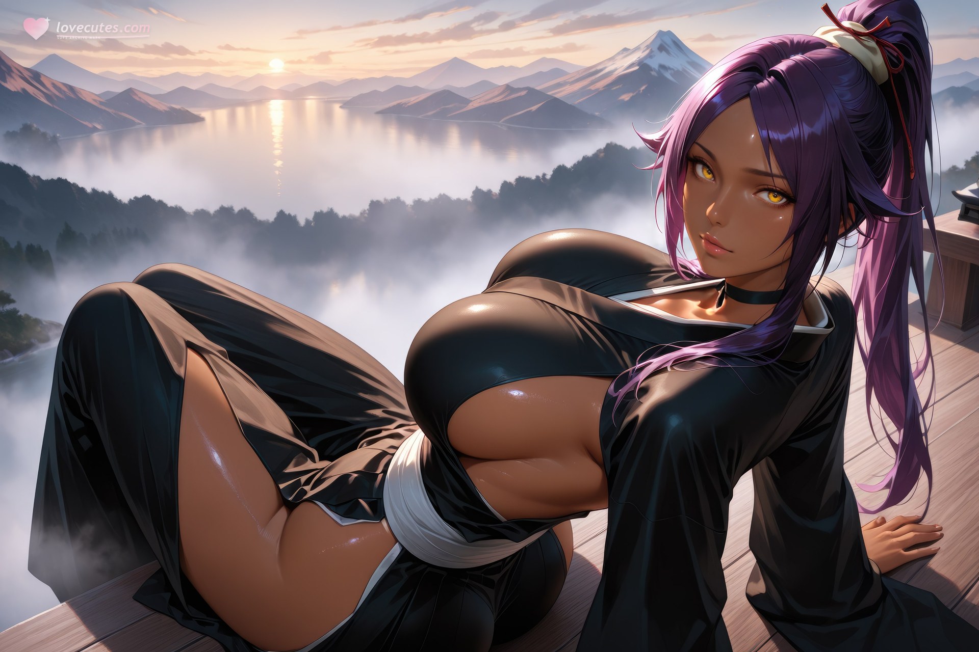 AI Generated Anime Girl - 死神 四枫院夜一：紧身衣角色图集 955P