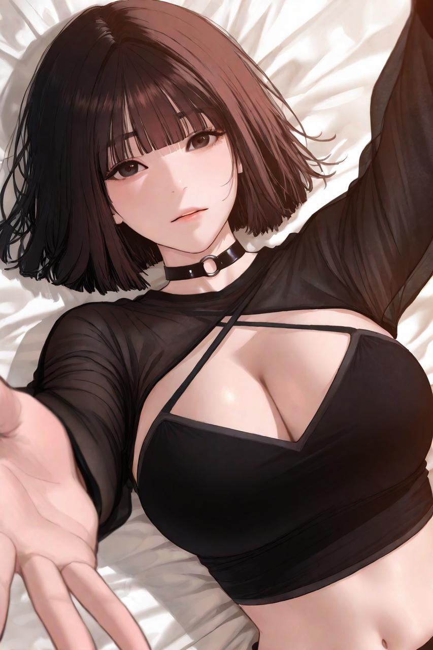 AI Porn - Gaeul Lee 黒ストッキング、レースランジェリー、ボディスーツ、濡れ感、露出ヌード AI画像ギャラリー 235P