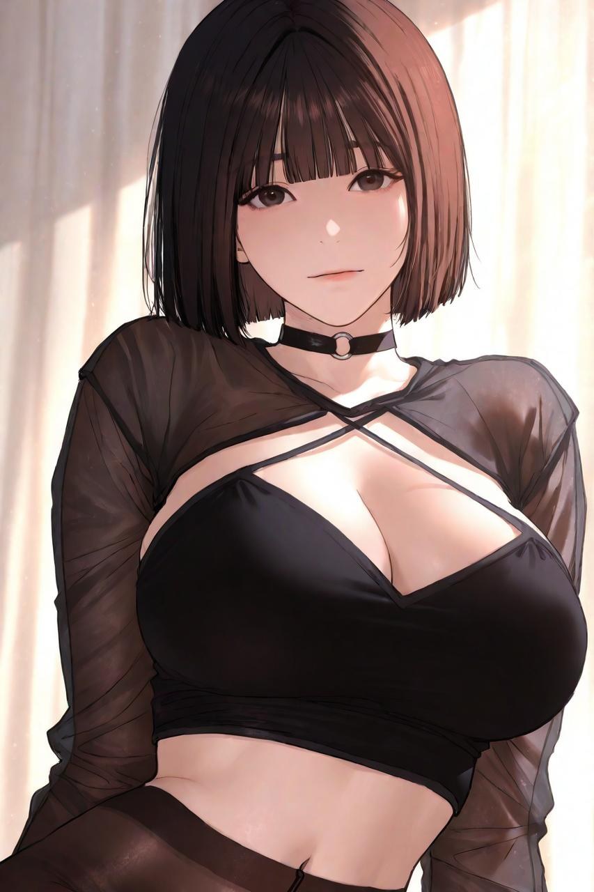 AI Porn - Gaeul Lee 黒ストッキング、レースランジェリー、ボディスーツ、濡れ感、露出ヌード AI画像ギャラリー 235P