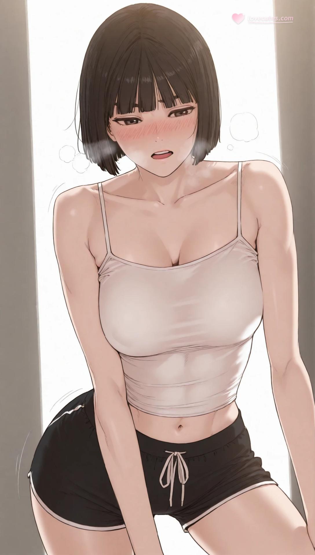 AI Porn - Gaeul Lee 黒ストッキング、レースランジェリー、ボディスーツ、濡れ感、露出ヌード AI画像ギャラリー 235P