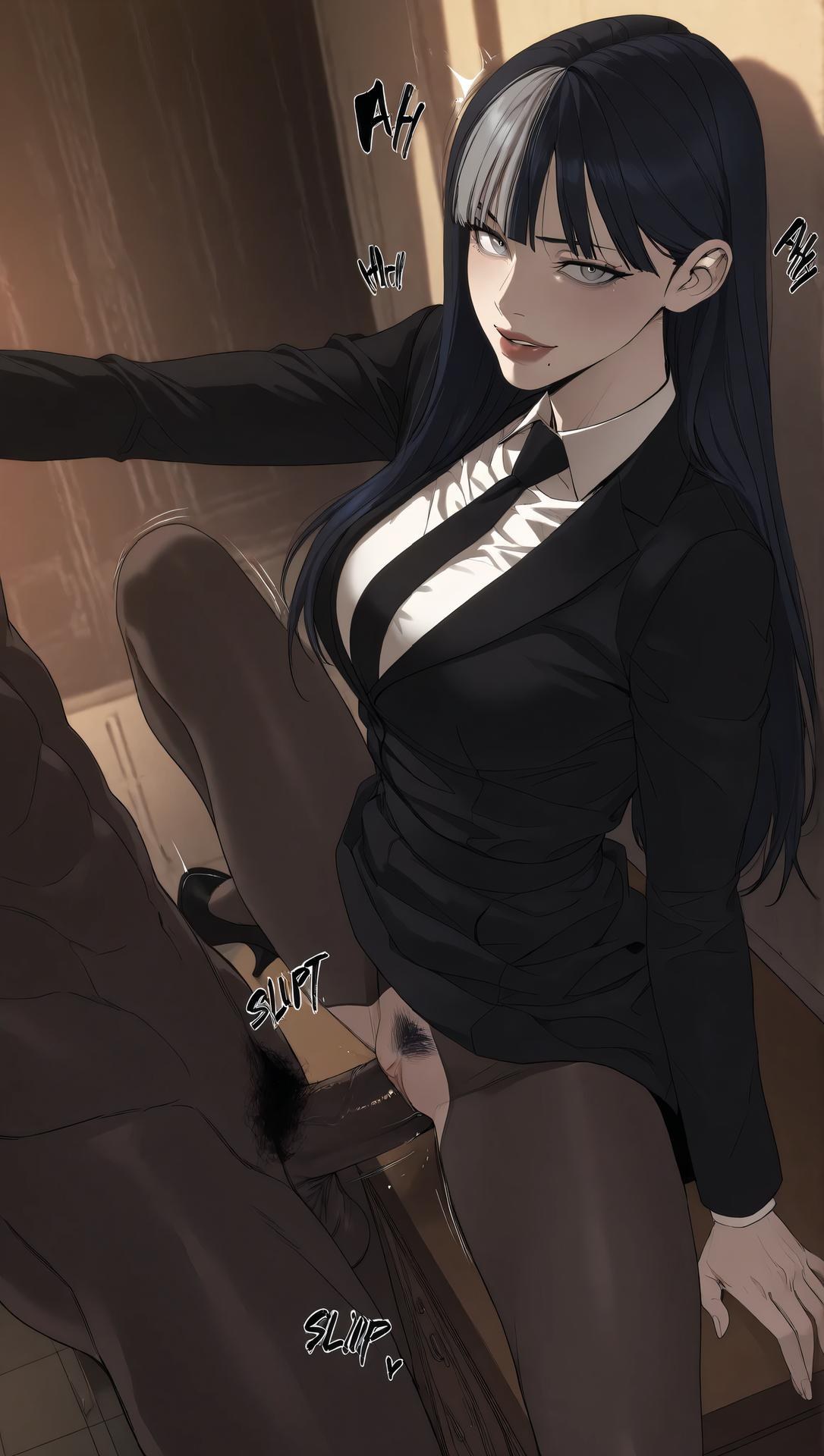 AI Porn - Team Leader Mido：黑丝蕾丝内衣紧身衣湿身露穴成人向图集 63P