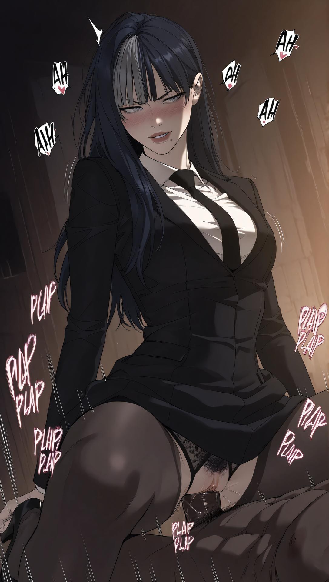 AI Porn - Team Leader Mido：黑丝蕾丝内衣紧身衣湿身露穴成人向图集 63P