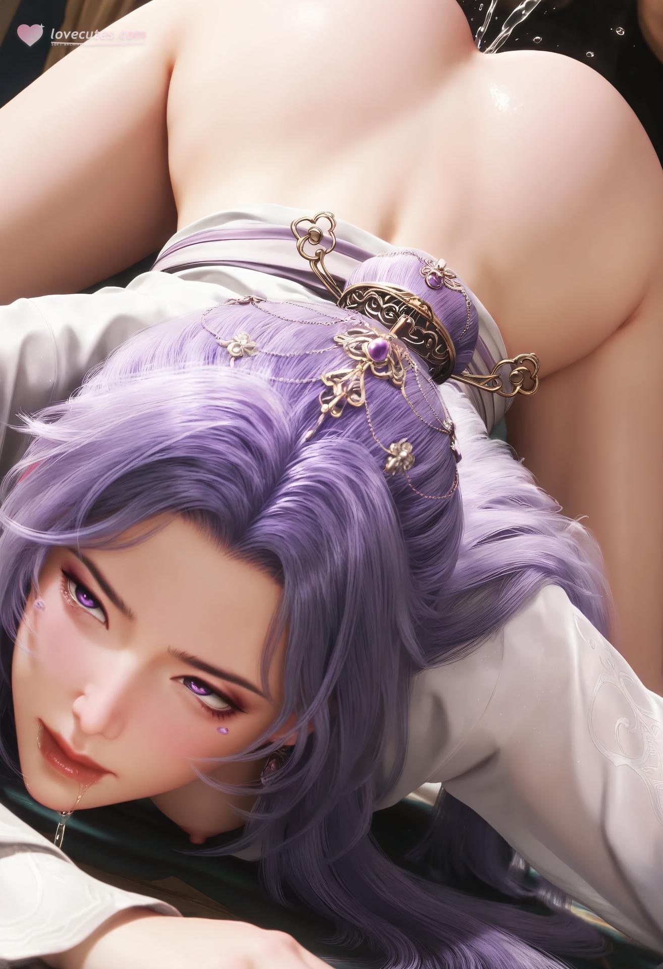 AI Porn - 云霄：白丝蕾丝内衣湿身露穴成人向图集 132P