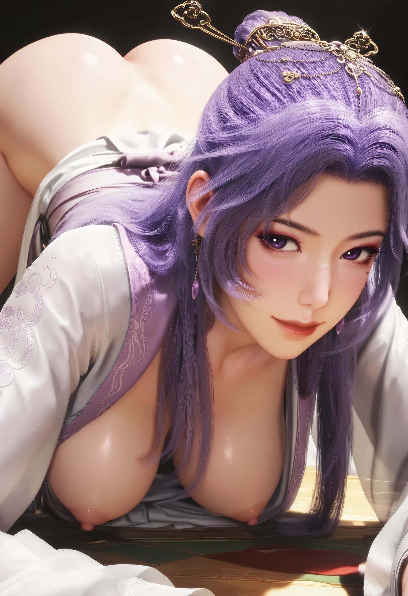 AI Porn - 云霄：白丝蕾丝内衣湿身露穴成人向图集 132P