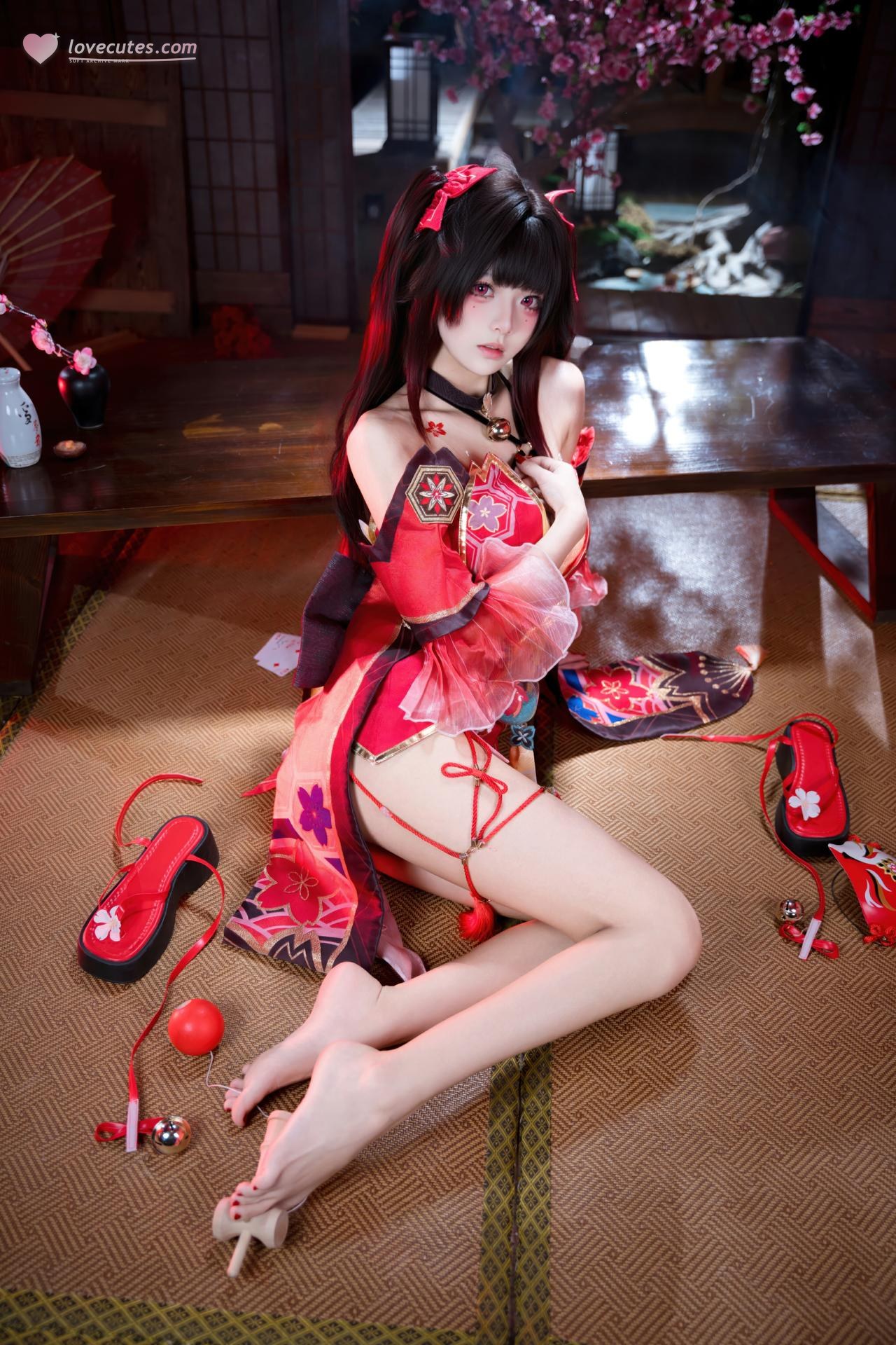[cosplay] 九柒喵 - 崩坏星穹铁道 花火：红黑和风小恶魔角色还原 65P