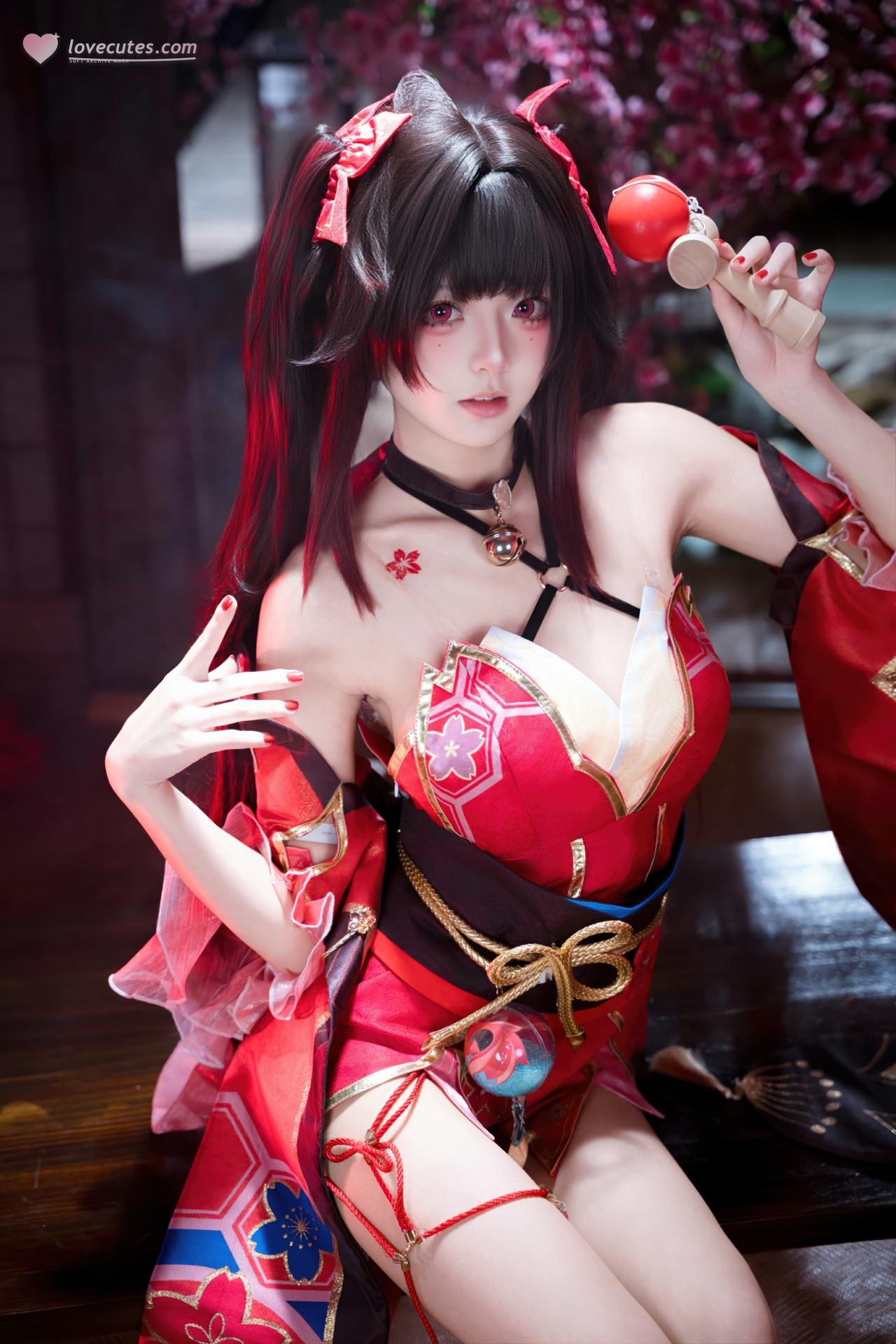 [cosplay] 九柒喵 - 崩坏星穹铁道 花火：红黑和风小恶魔角色还原 65P