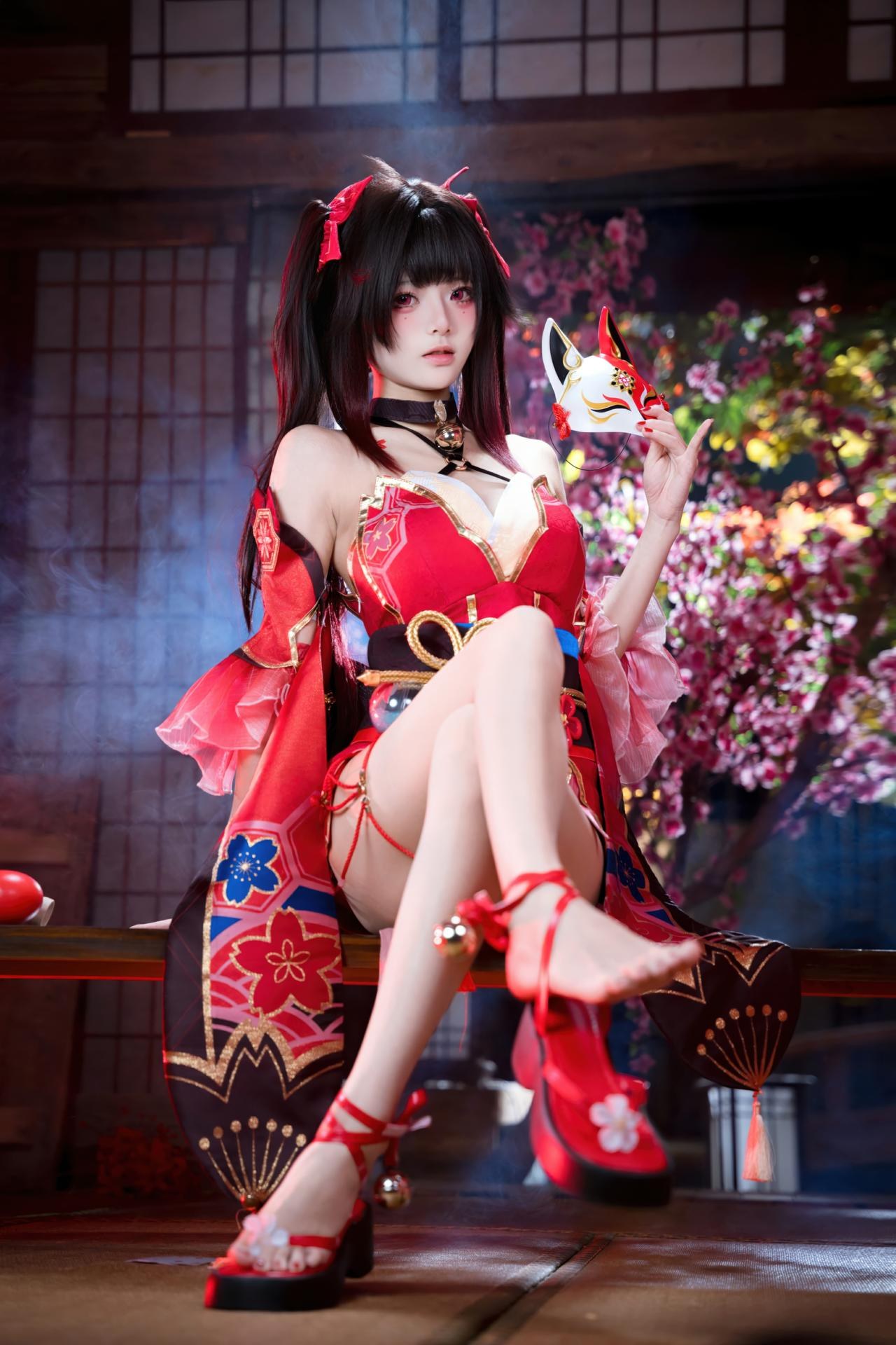 [cosplay] 九柒喵 - 崩坏星穹铁道 花火：红黑和风小恶魔角色还原 65P