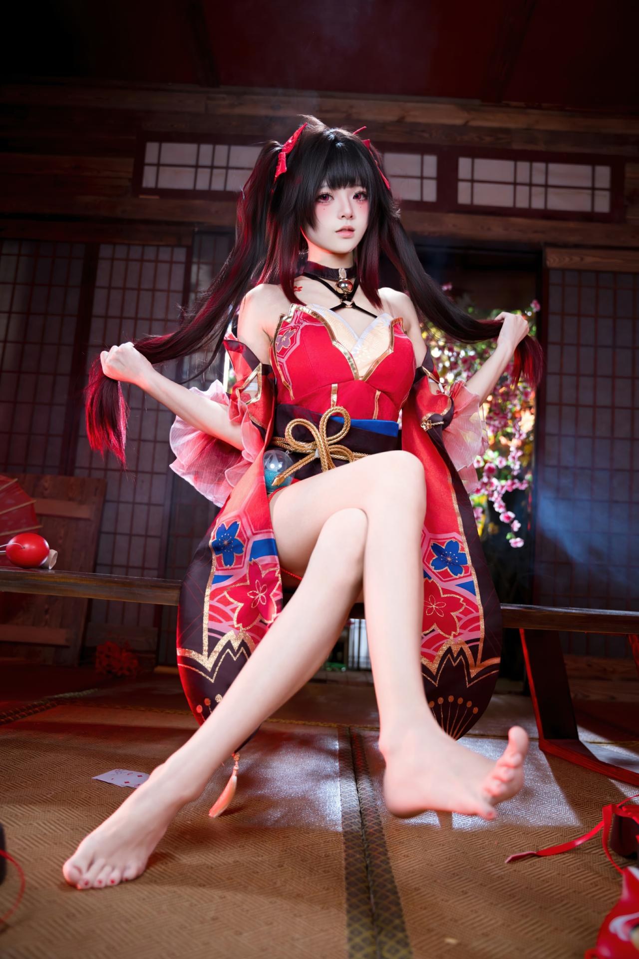 [cosplay] 九柒喵 - 崩坏星穹铁道 花火：红黑和风小恶魔角色还原 65P