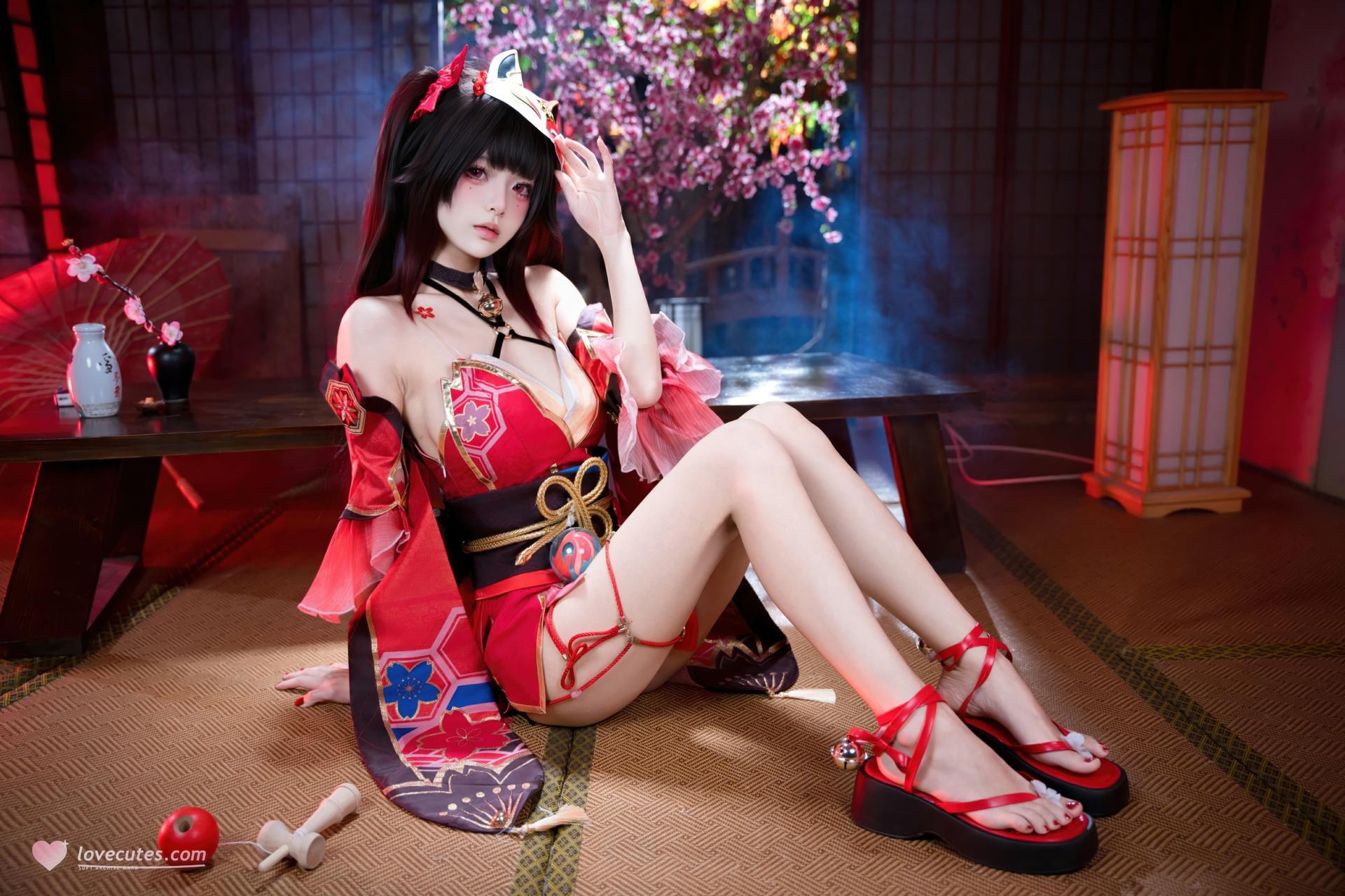 [cosplay] 九柒喵 - 崩坏星穹铁道 花火：红黑和风小恶魔角色还原 65P
