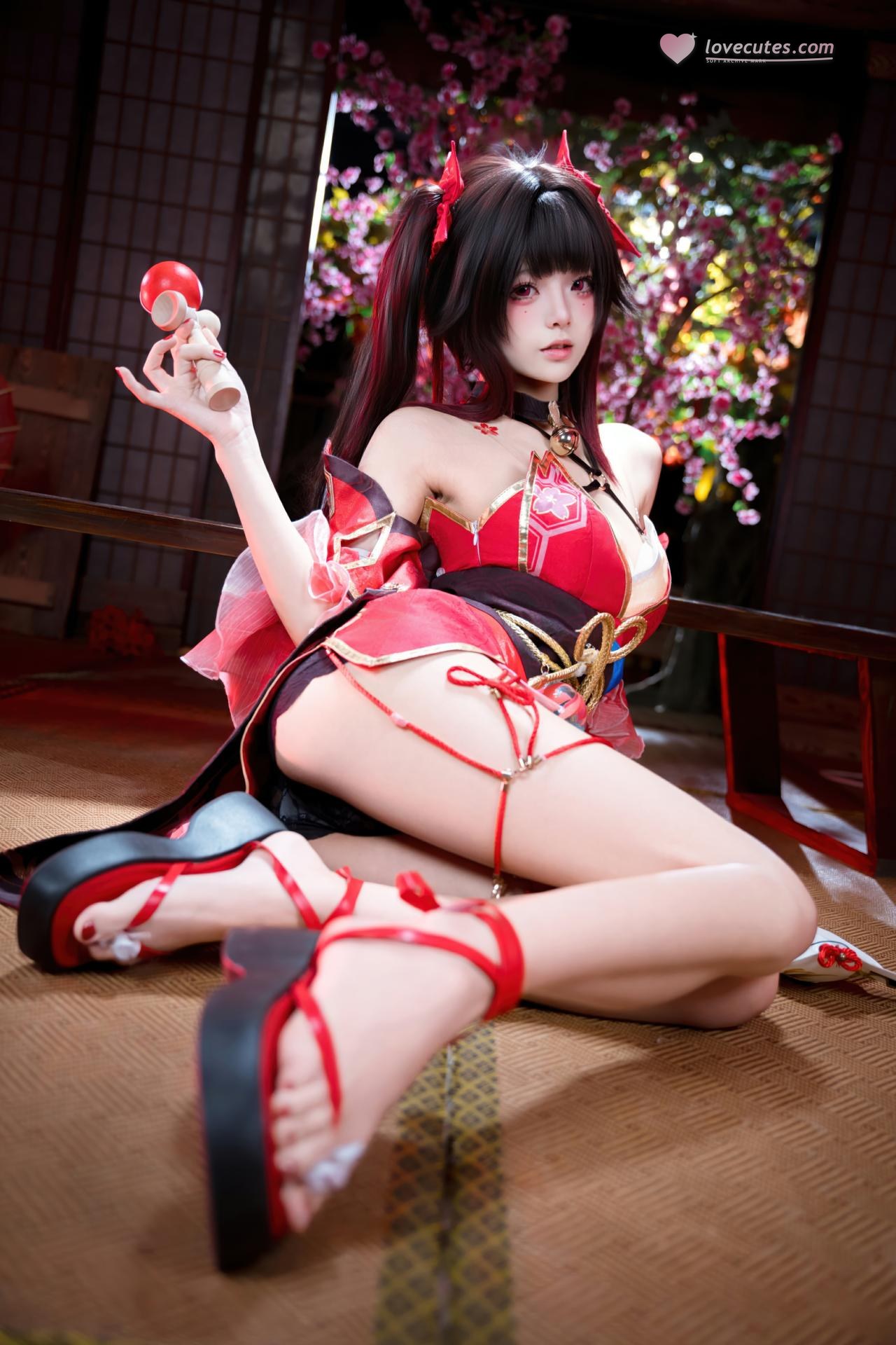 [cosplay] 九柒喵 - 崩坏星穹铁道 花火：红黑和风小恶魔角色还原 65P