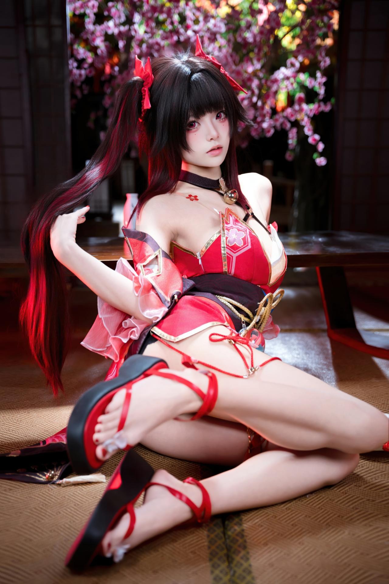 [cosplay] 九柒喵 - 崩坏星穹铁道 花火：红黑和风小恶魔角色还原 65P