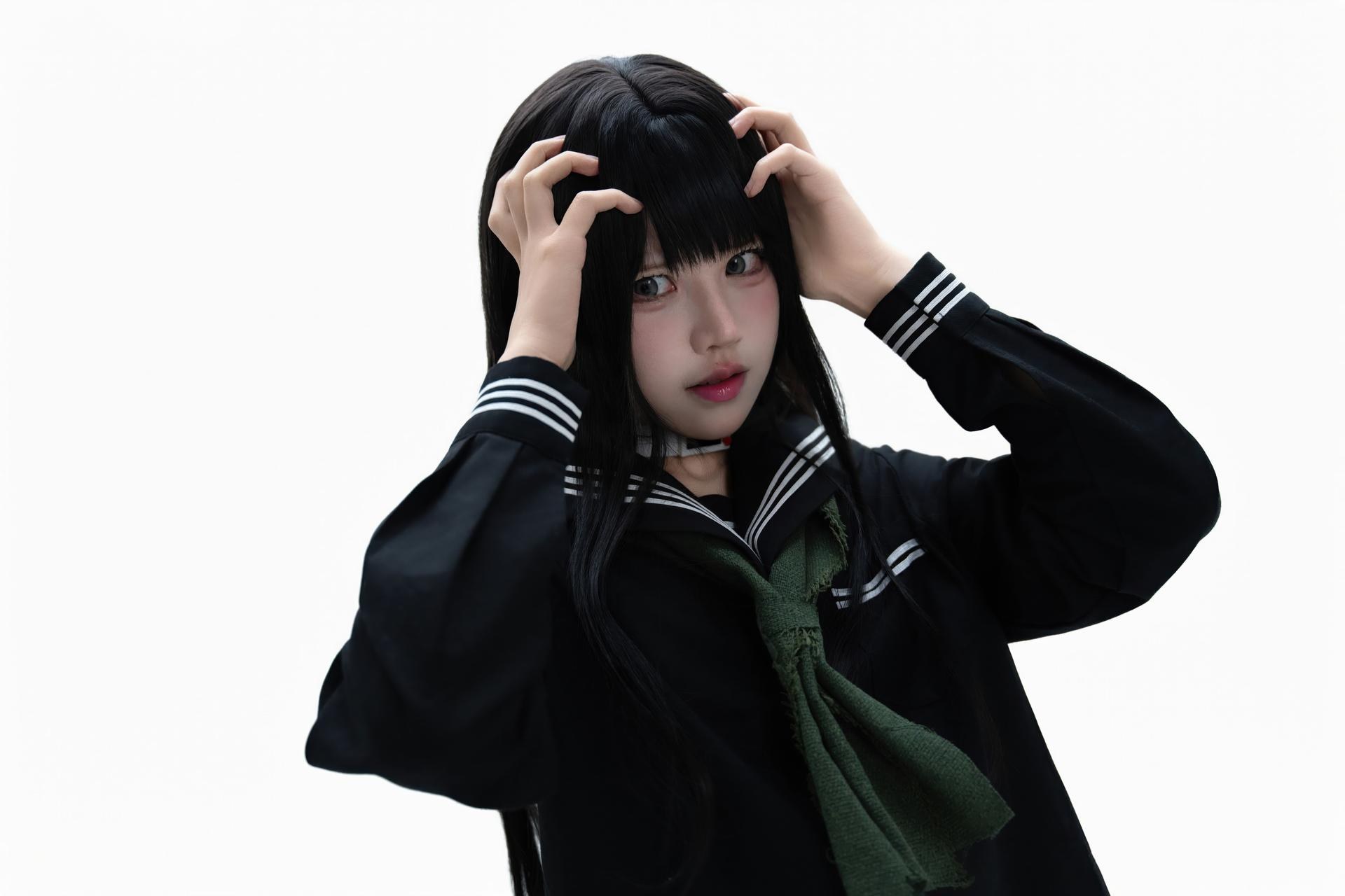 [cosplay] Shimizu Nagi - Bộ ảnh Rinne Byakuya white-hair costume set 72P