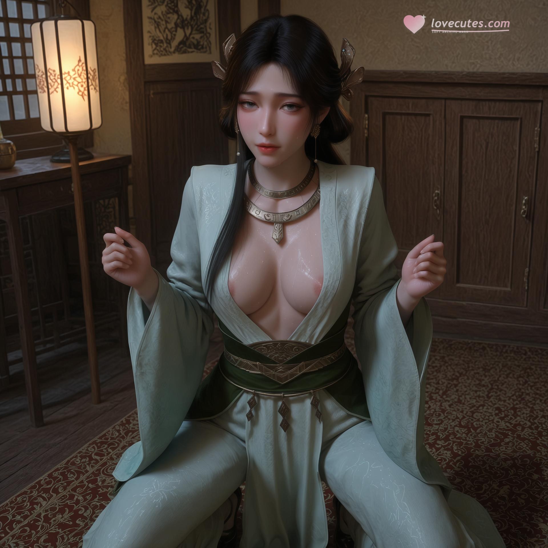 AI Porn - Suiyue Changqing Meining V2 black stockings, bodysuit, explicit nude detail AI Adult Gallery 169P