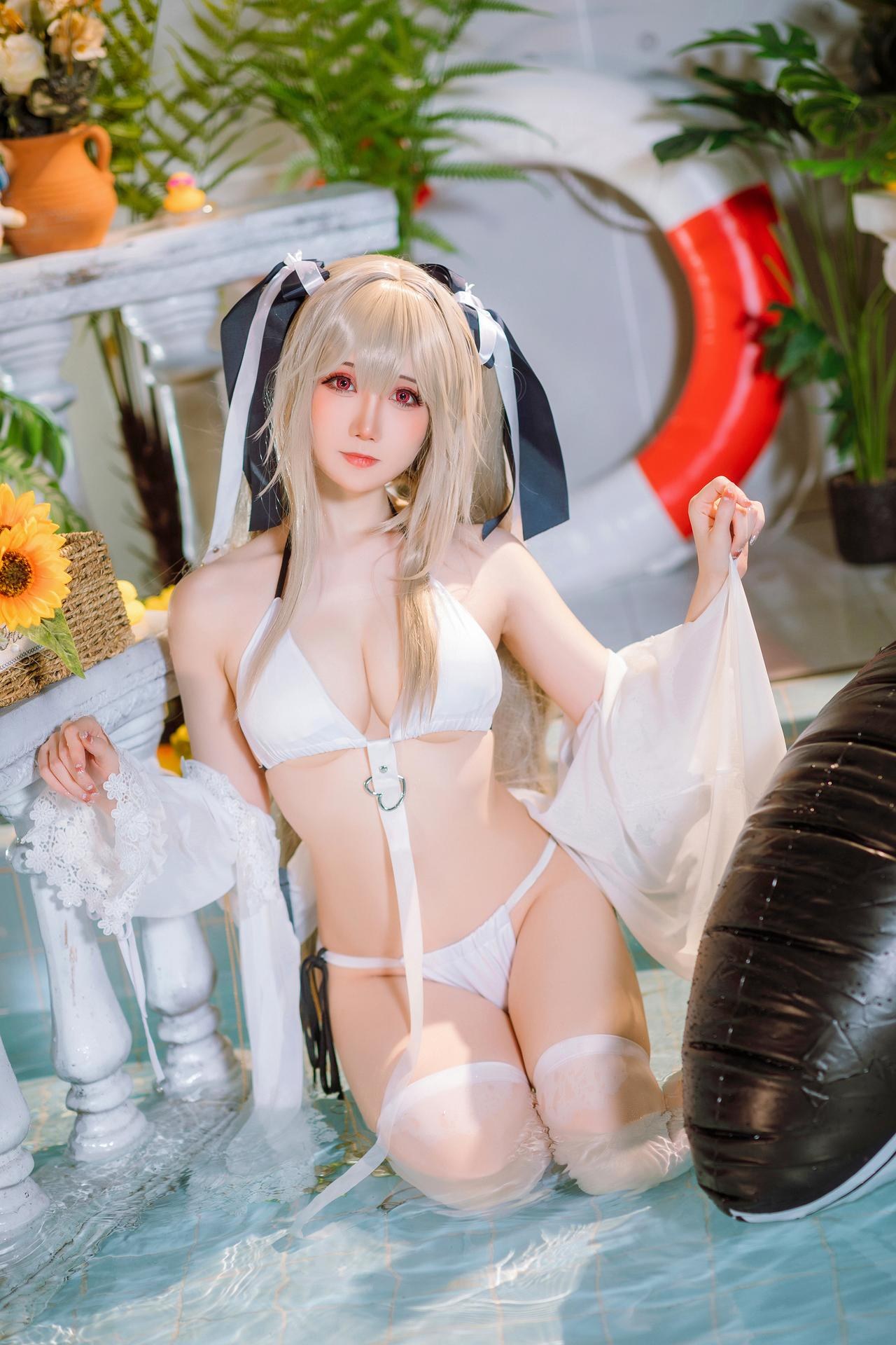 [cosplay] 焖焖碳 - 碧蓝航线 安克雷奇 泳装：舰娘泳装还原 20P