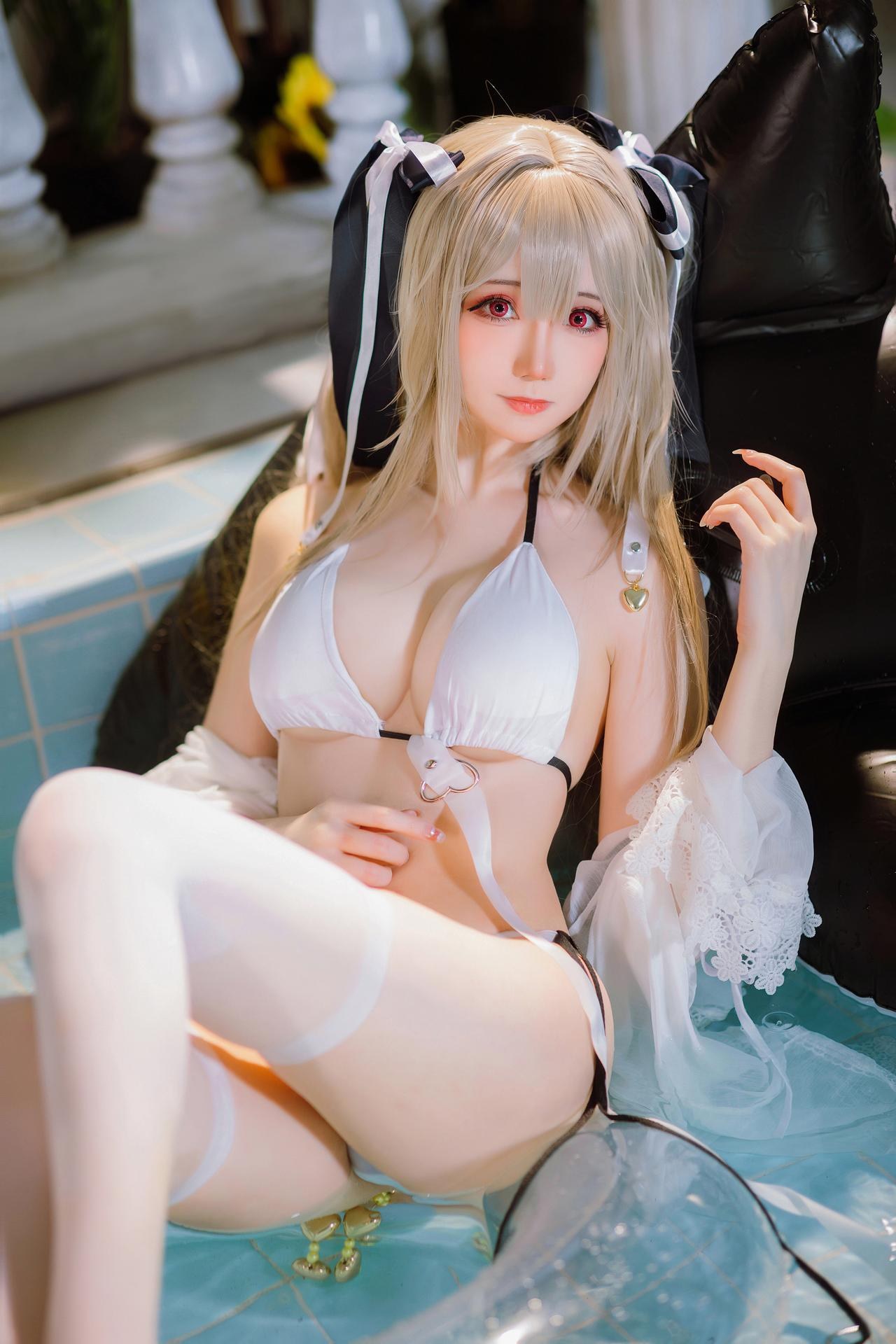 [cosplay] 焖焖碳 - 碧蓝航线 安克雷奇 泳装：舰娘泳装还原 20P