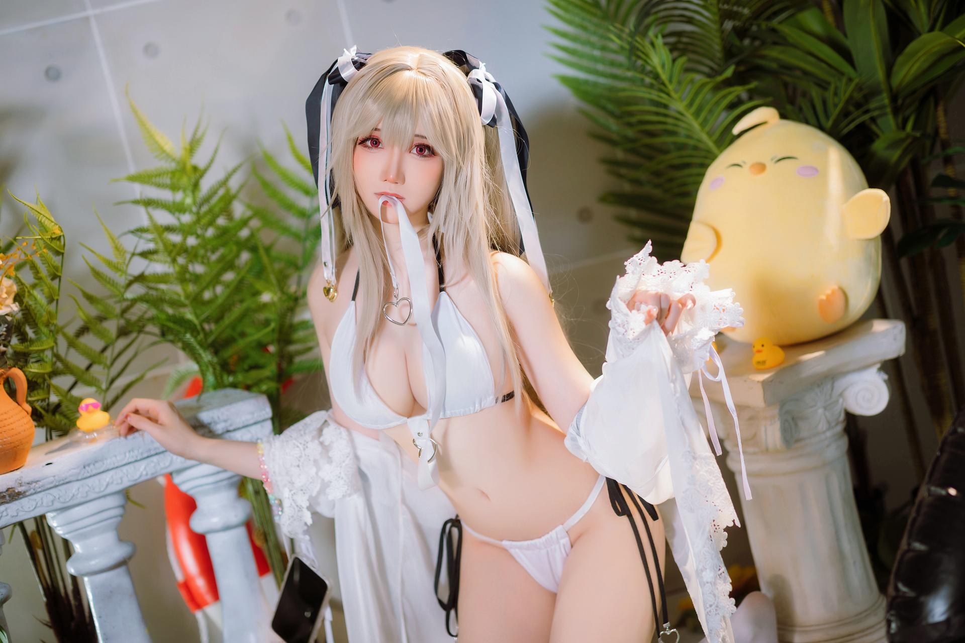 [cosplay] 焖焖碳 - 碧蓝航线 安克雷奇 泳装：舰娘泳装还原 20P