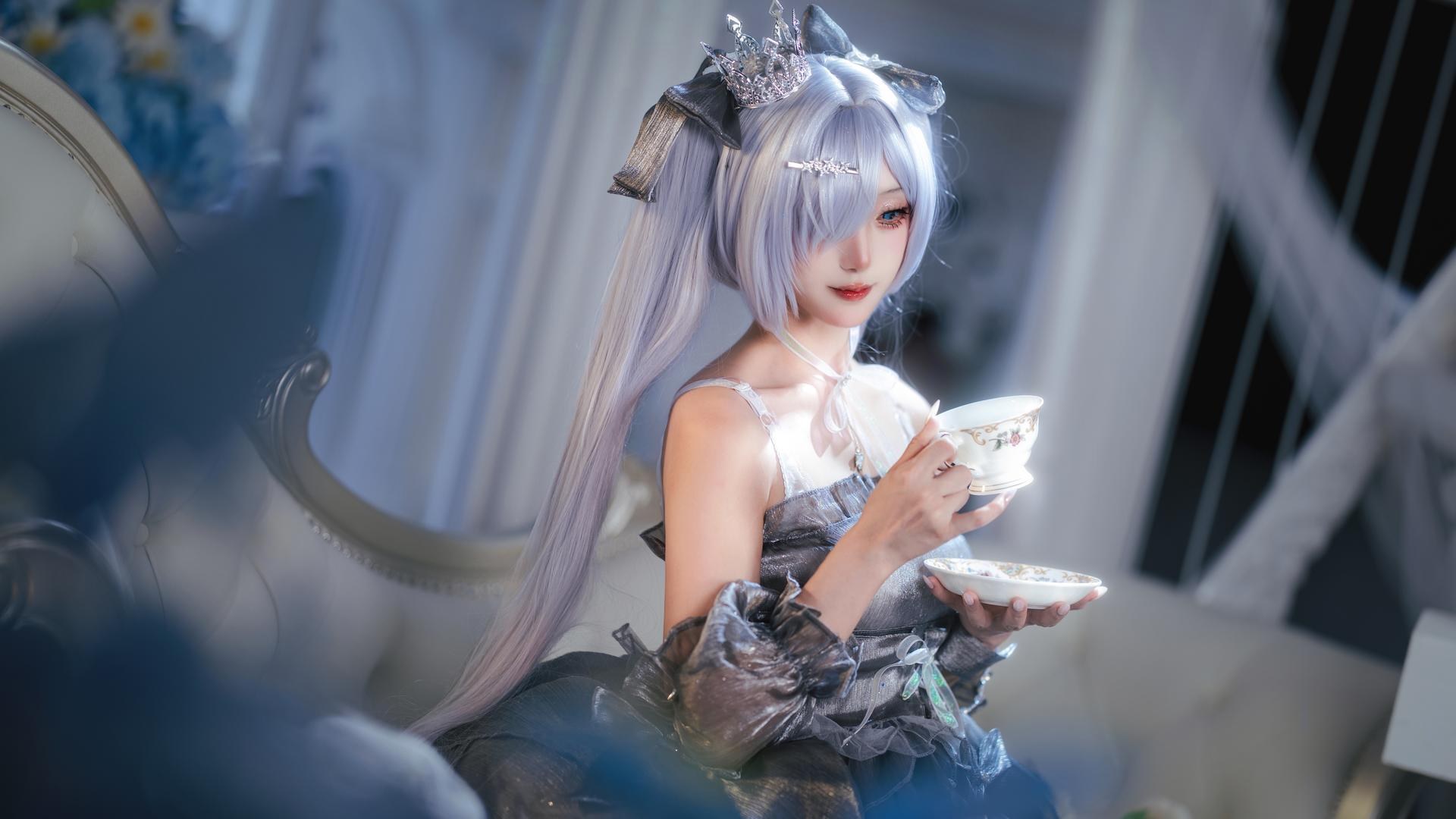 [cosplay] Shi Suqingya - Bộ ảnh Nikke Cinderella silver battle suit cosplay 16P