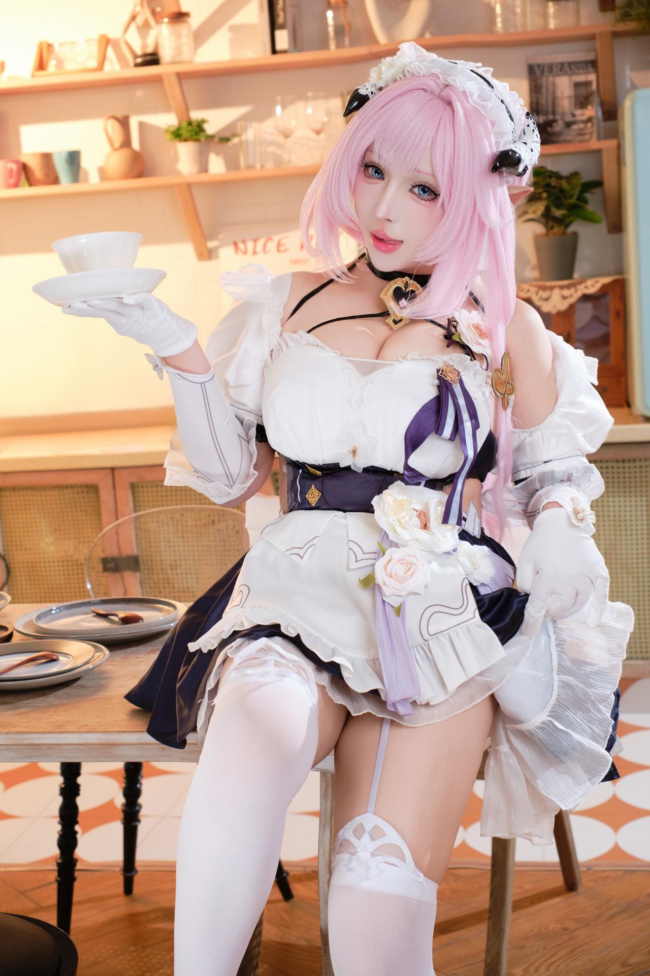 [Cosplay] Hutao Miao - Honkai Elysia maid cosplay 125P
