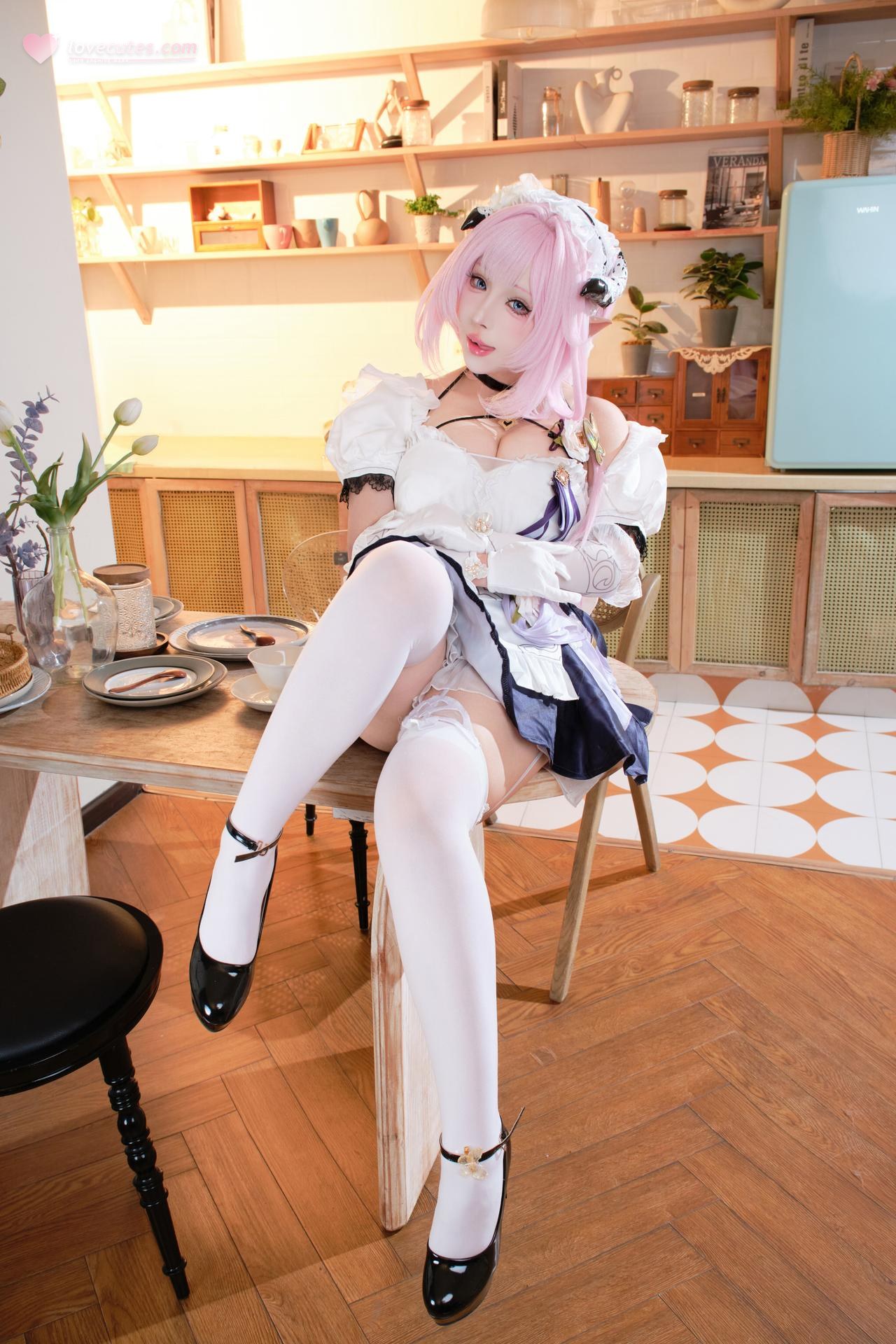 [Cosplay] Hutao Miao - Honkai Elysia maid cosplay 125P
