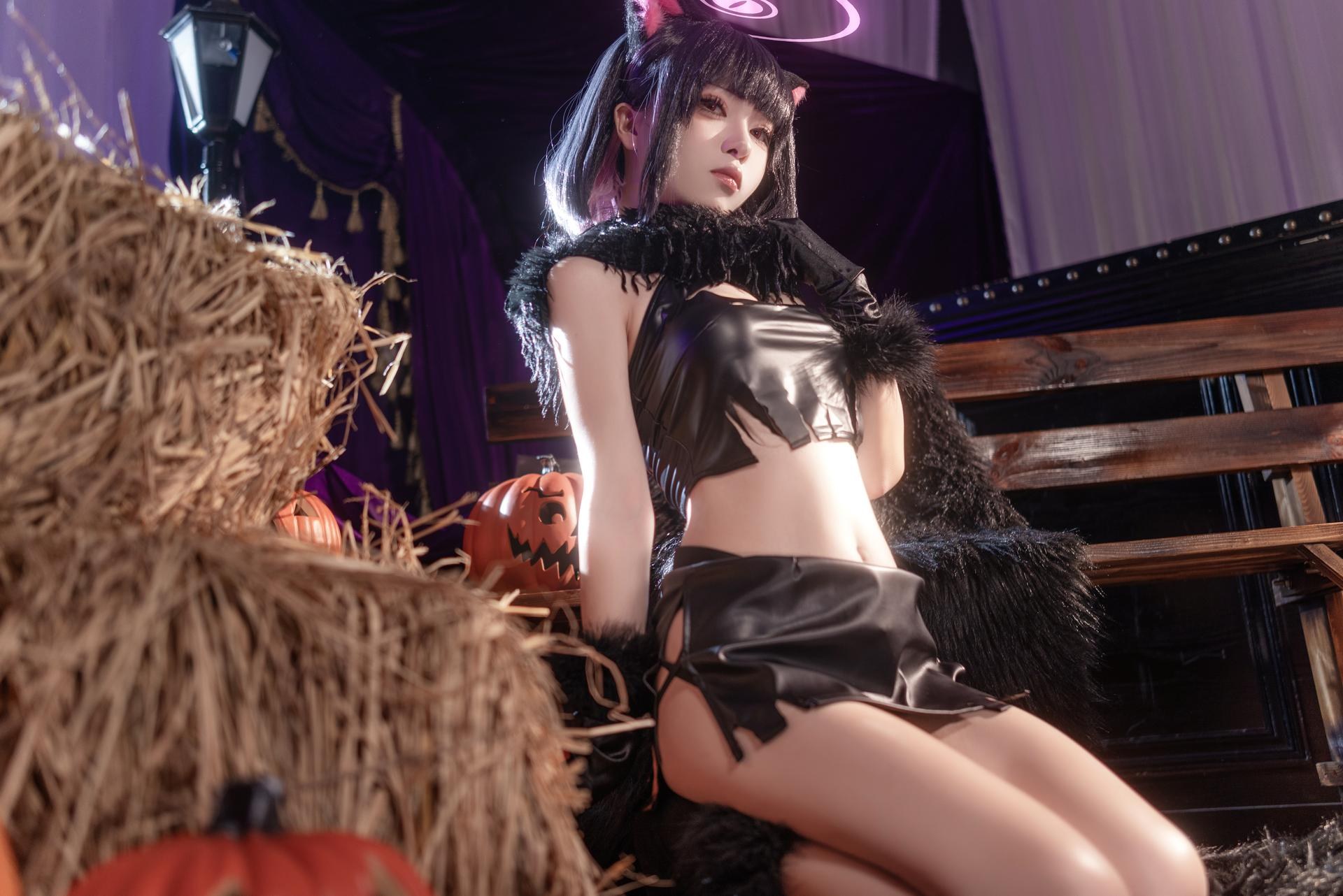[cosplay] 矢量鱼 - 蔚蓝档案 杏山和纱万圣节：猫耳万圣节角色还原 34P