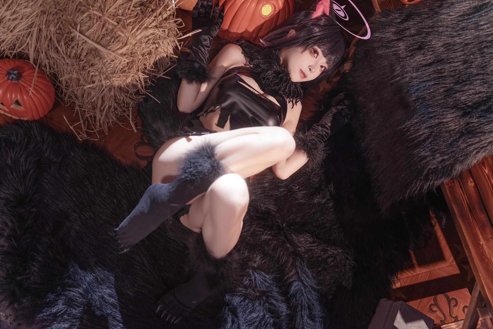 [cosplay] 矢量鱼 - 蔚蓝档案 杏山和纱万圣节：猫耳万圣节角色还原 34P