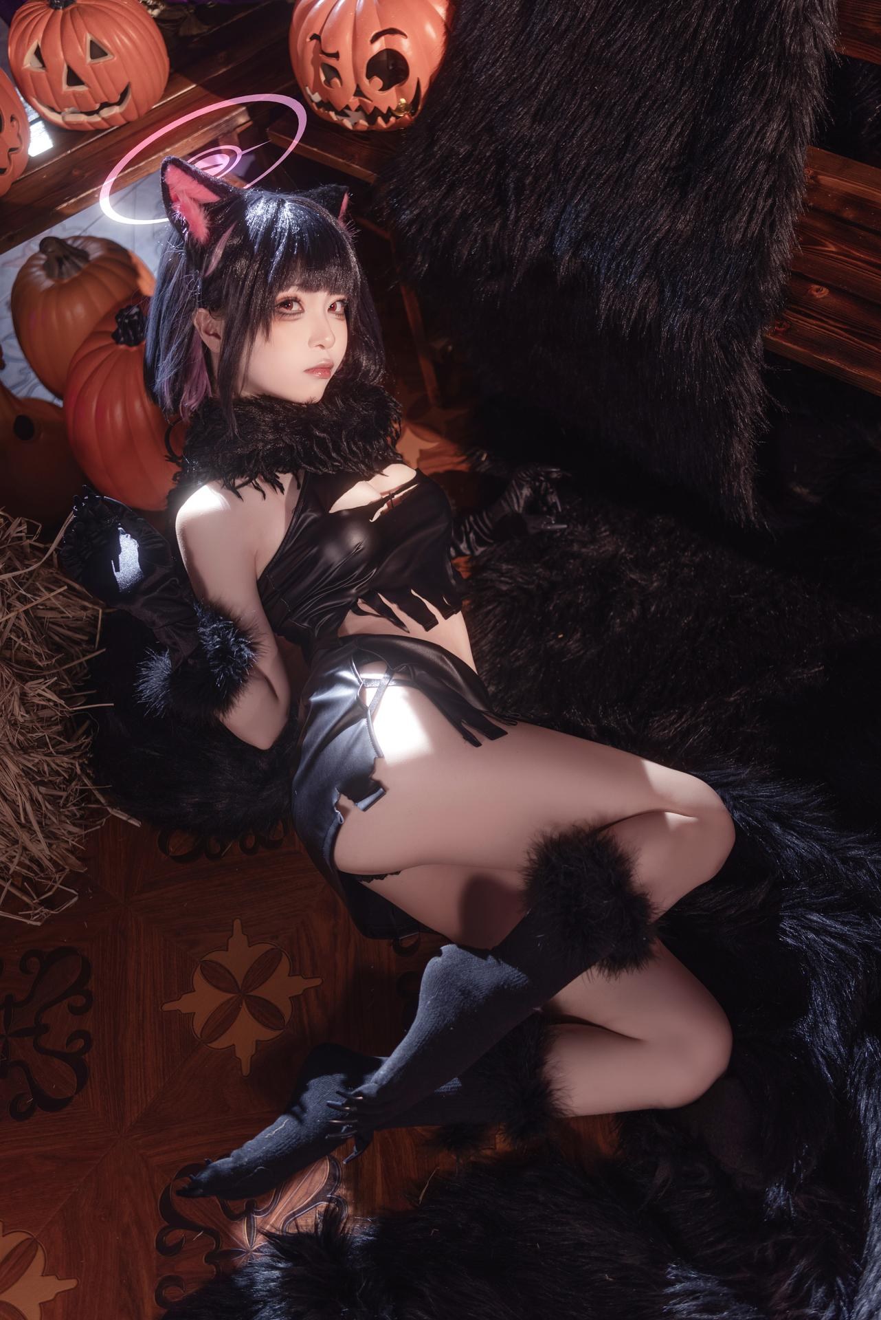 [cosplay] 矢量鱼 - 蔚蓝档案 杏山和纱万圣节：猫耳万圣节角色还原 34P