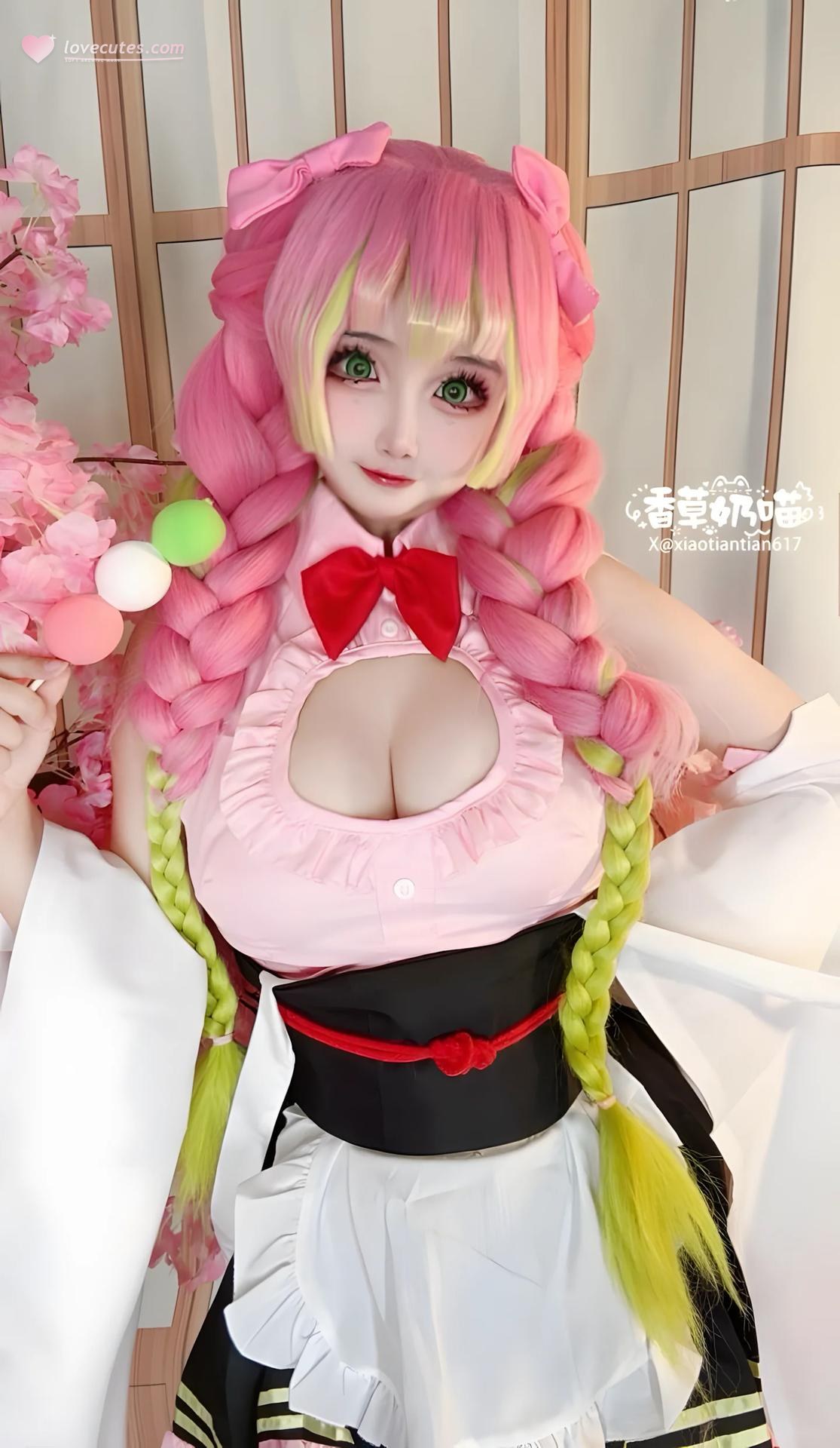 [cosplay] Xiangcao Naimiao - ชุดภาพ Demon Slayer Mitsuri Kanroji deluxe cosplay 204P71V