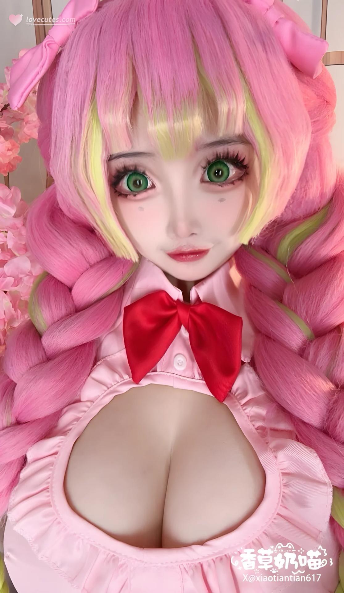 [cosplay] Xiangcao Naimiao - ชุดภาพ Demon Slayer Mitsuri Kanroji deluxe cosplay 204P71V