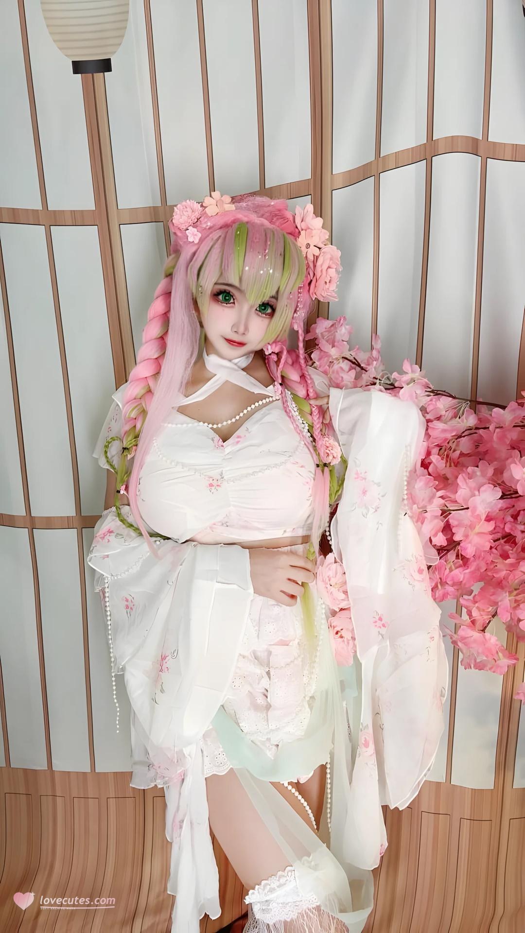 [cosplay] Xiangcao Naimiao - Demon Slayer Mitsuri Kanroji deluxe cosplay 사진 세트 204P71V