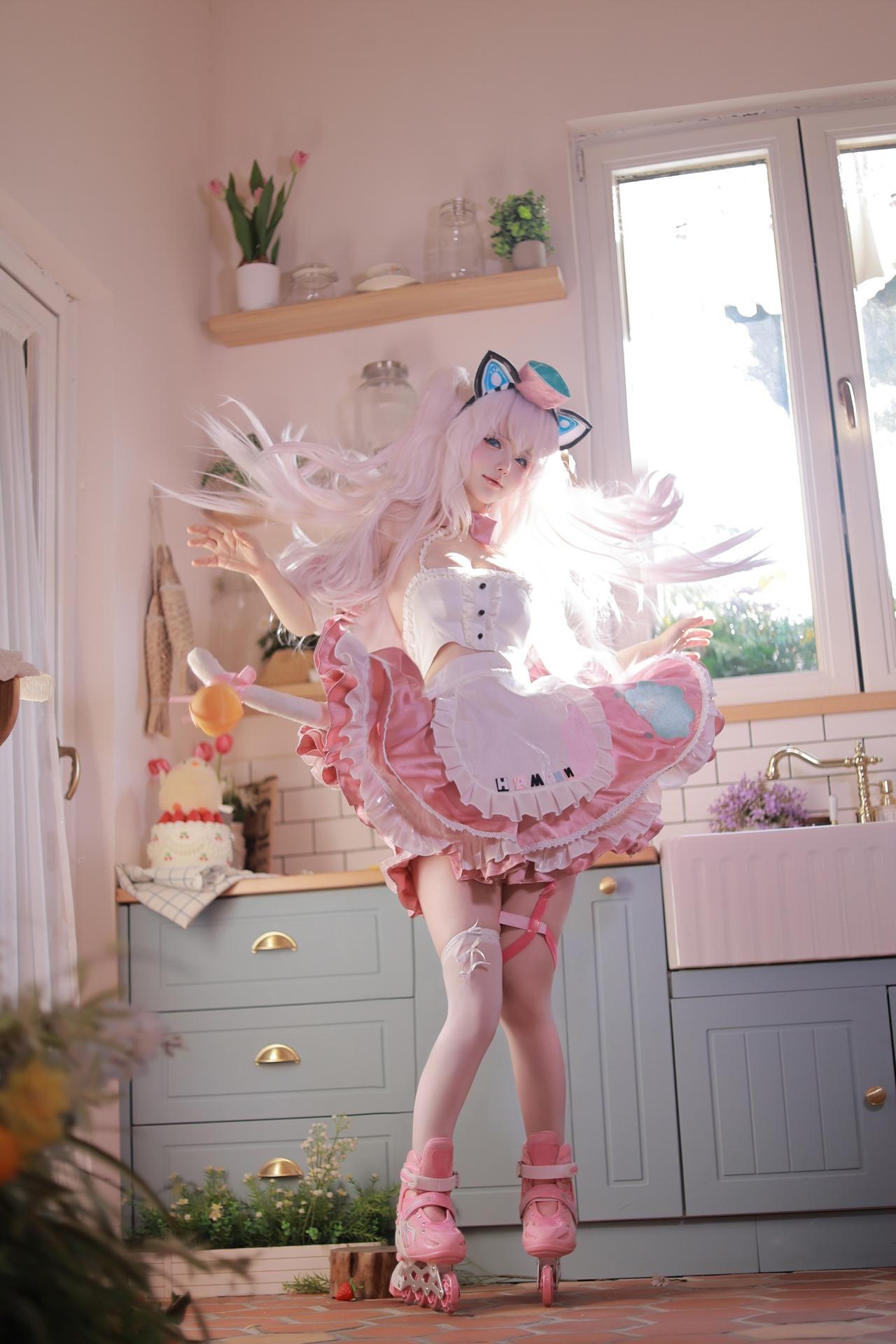 [Cosplay] Zhixin Dannaishao - Azur Lane Hammann cat-ear maid cosplay 110P4V