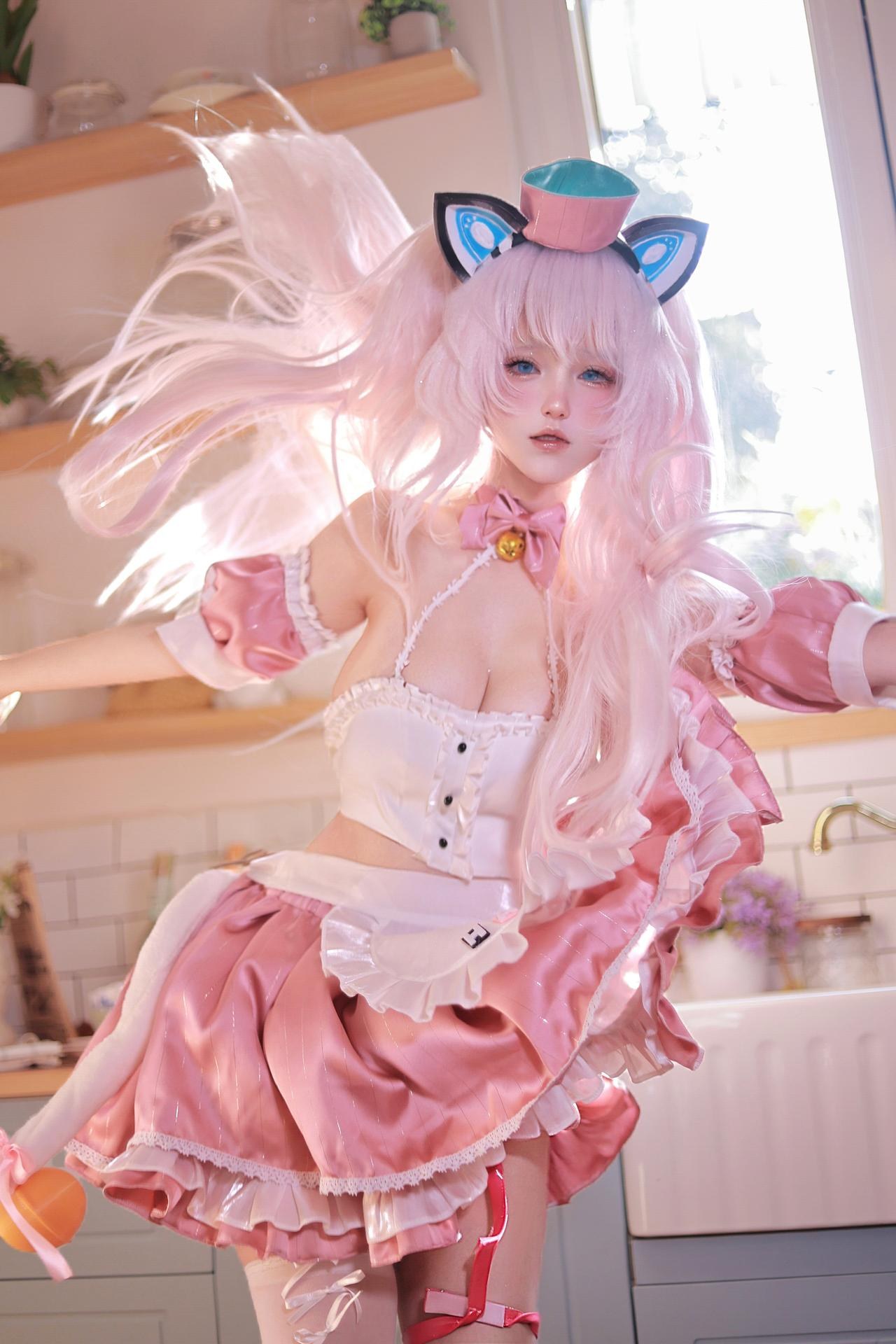 [Cosplay] Zhixin Dannaishao - Azur Lane Hammann cat-ear maid cosplay 110P4V